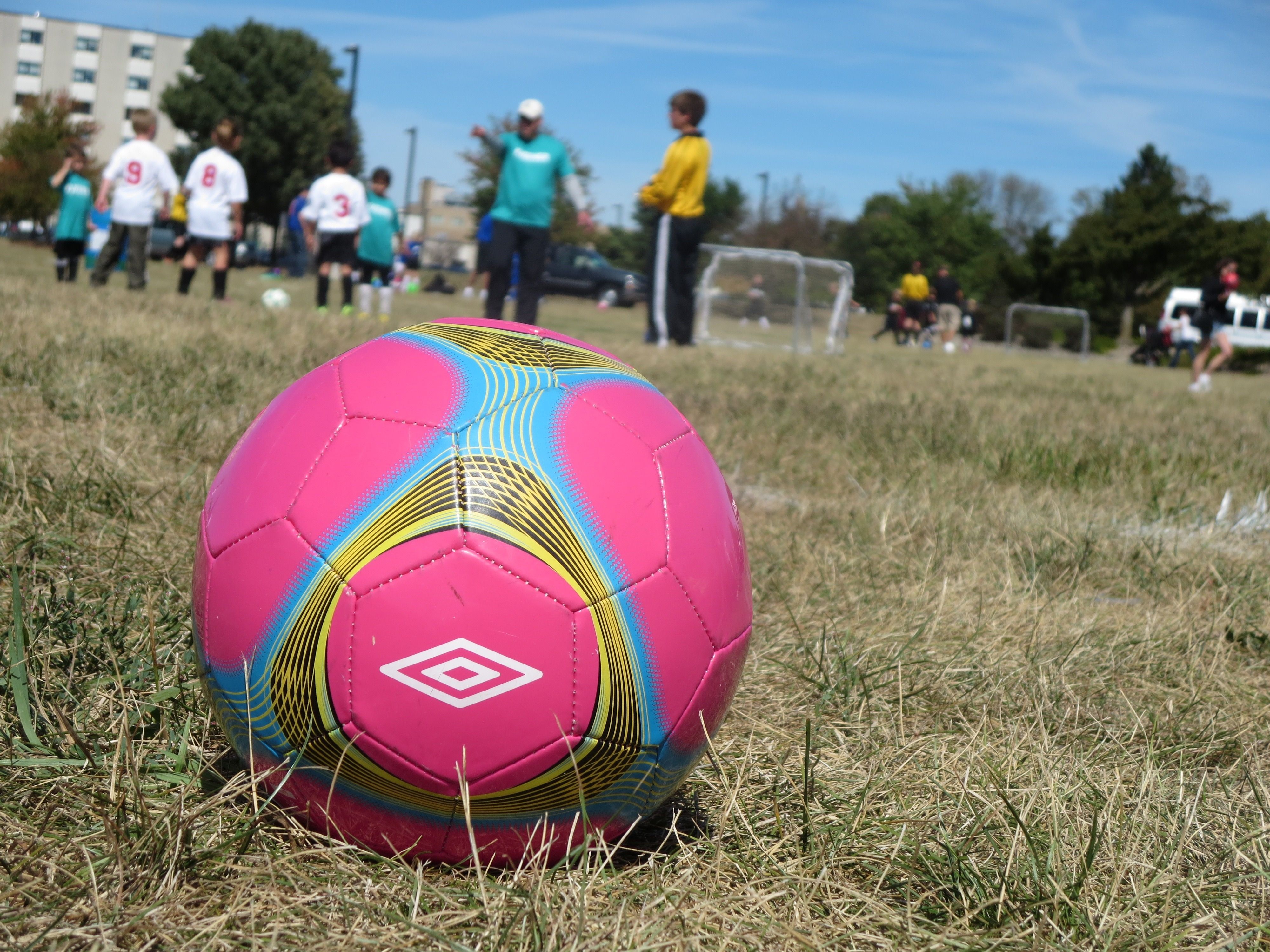 wallpaper. pink blue and yellow umbro soccer ball