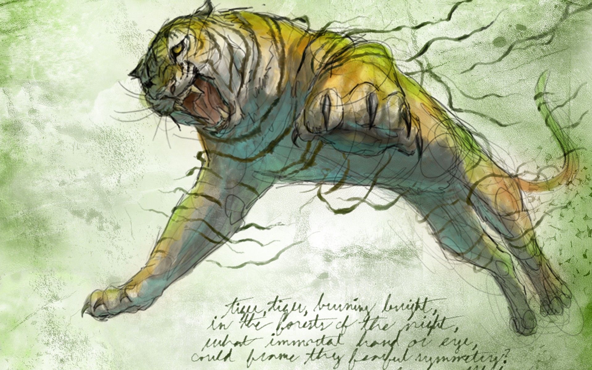 paintings, tigers, poetry :: Wallpapers