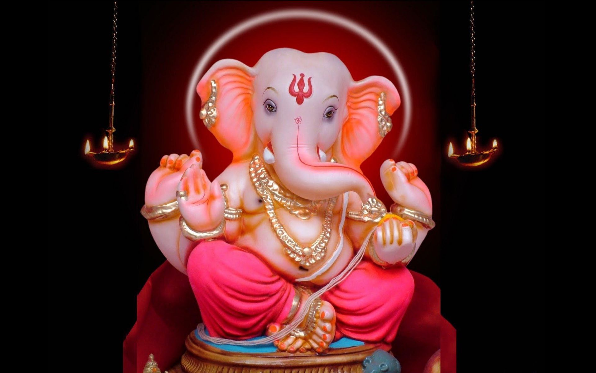 HD wallpaper: Shri Ganeshay Namah, Lord Ganesha figurine, God, red, rose,  statue | Wallpaper Flare