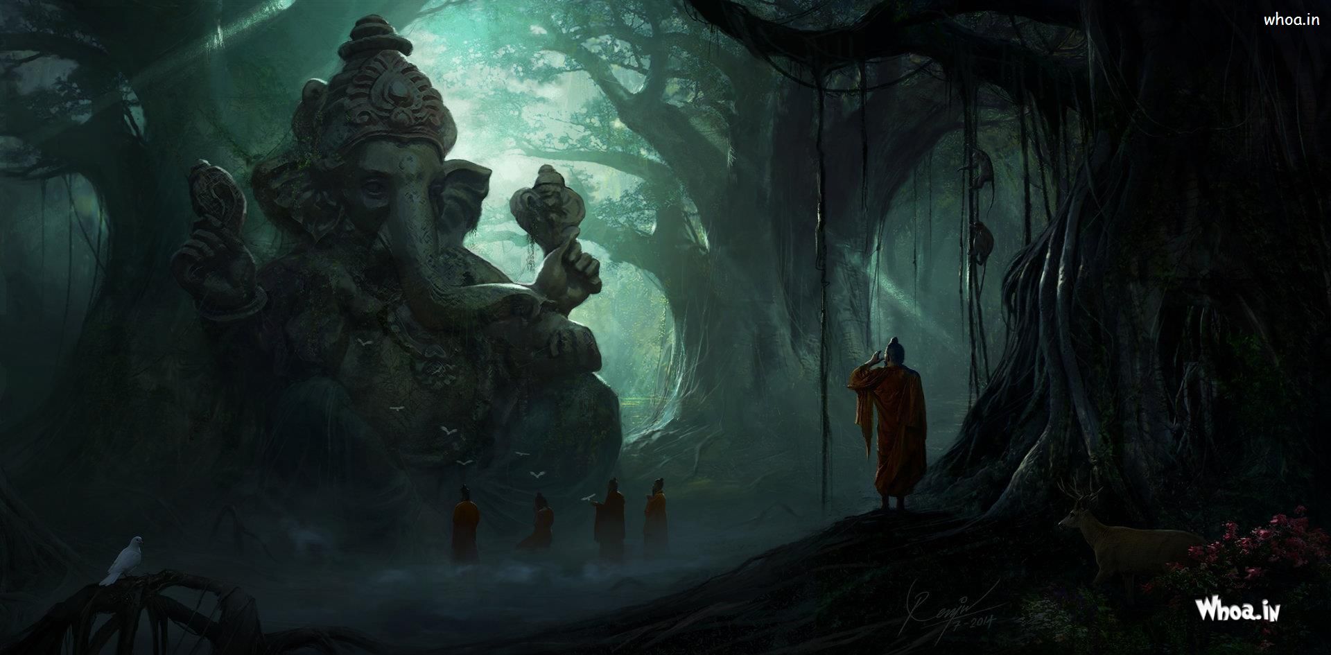 Download Ganesha In Dark Wallpaper