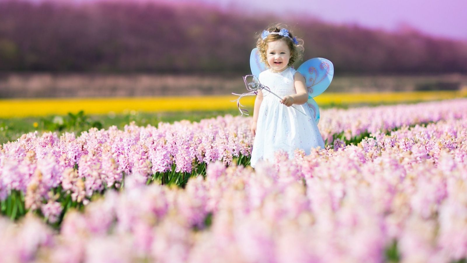 Free download Cute Baby in Spring Flower Field Image New HD