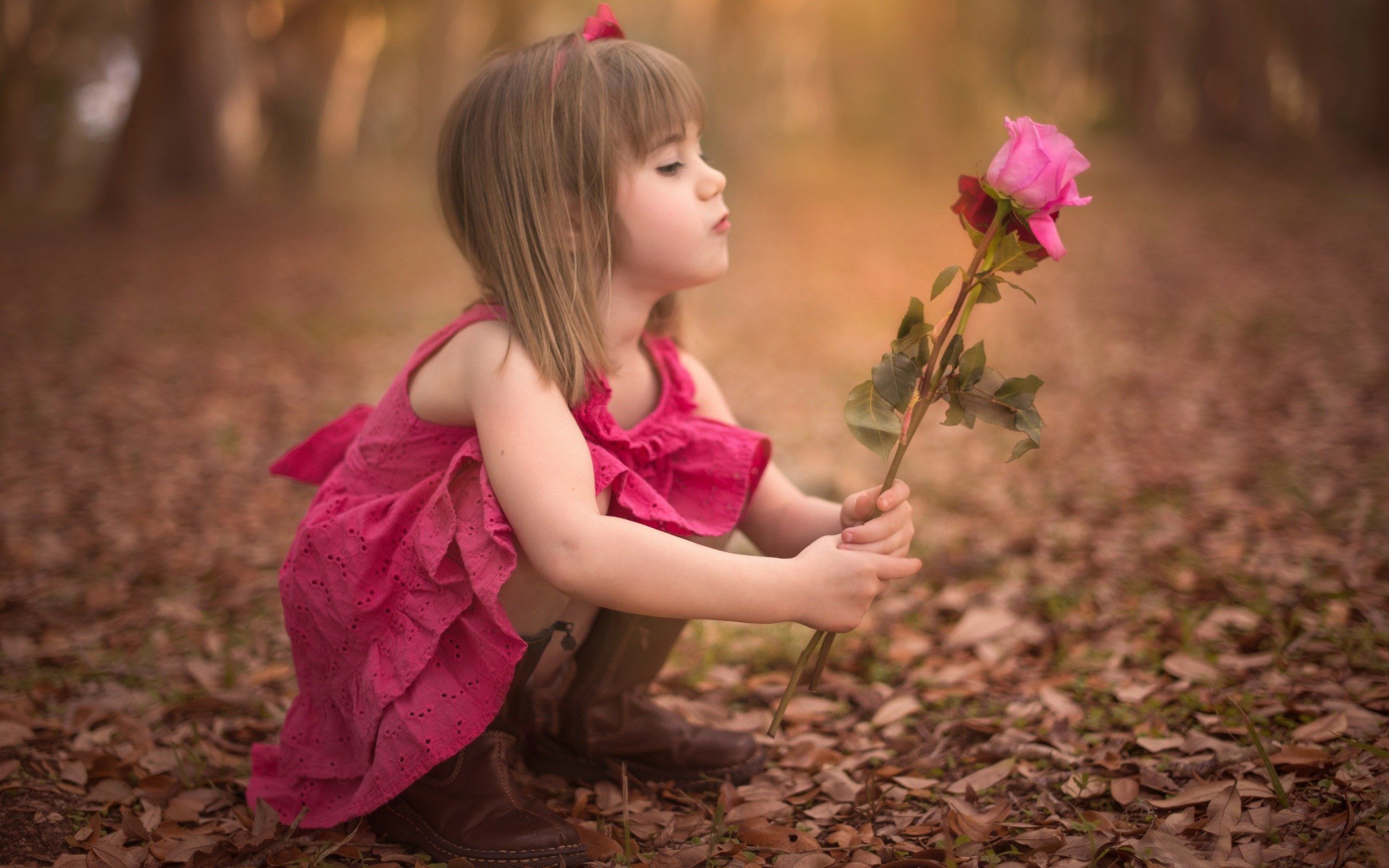 Girl flower rose baby fall girl flower rose baby autumn mood