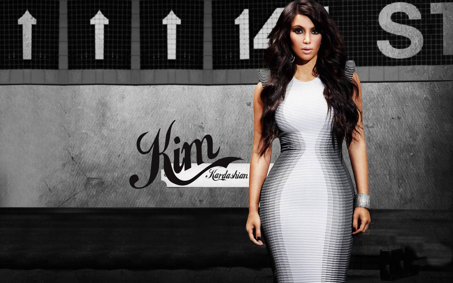 Kim Kardashian Metallic Grey