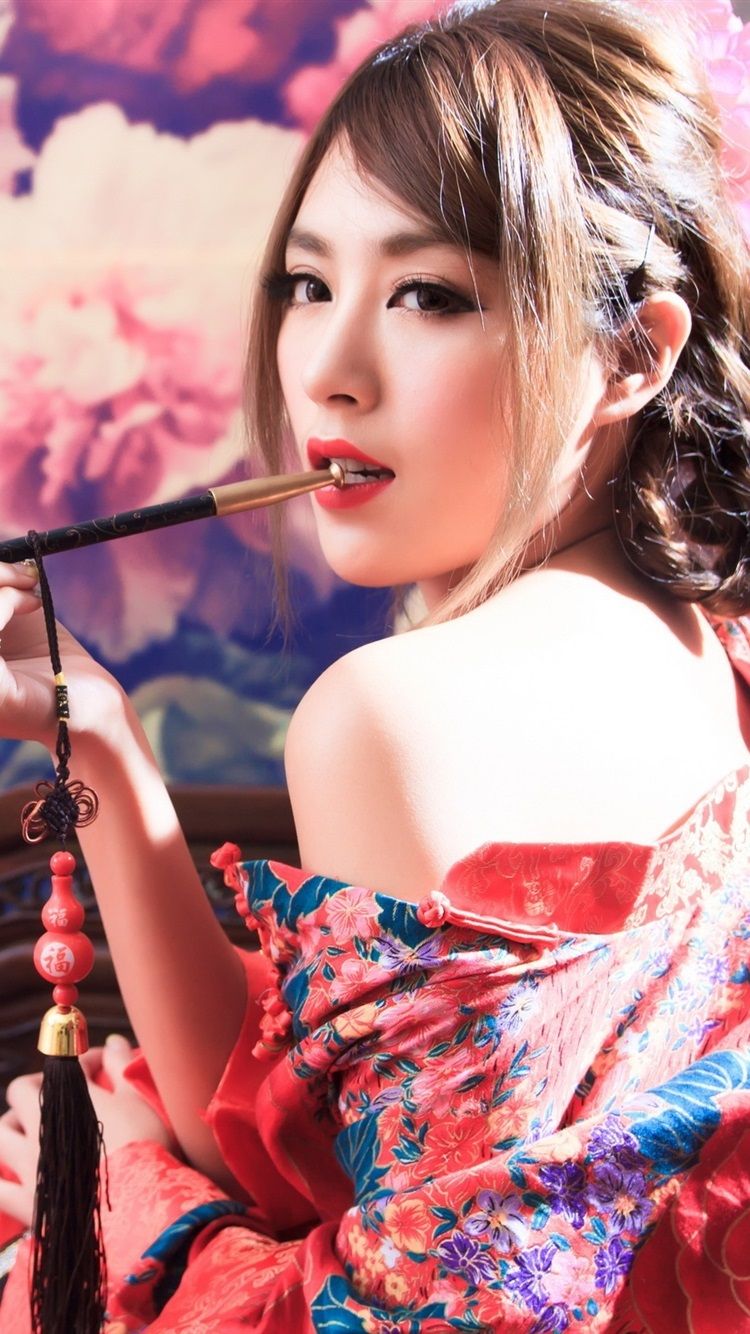Japanese Girl, Smoking 750x1334 IPhone 8 7 6 6S Wallpaper