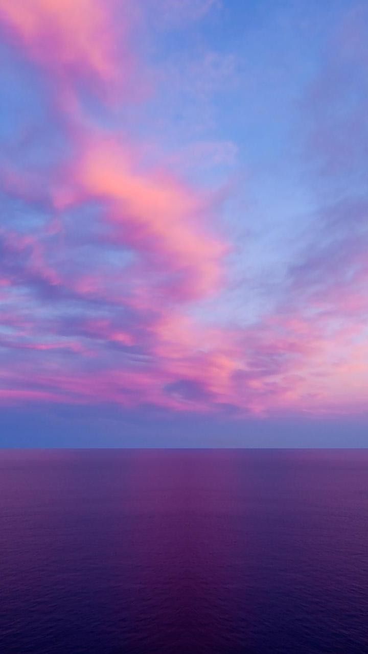 Sky, Horizon, Blue, Pink, Sea, Purple. Sunset iphone wallpaper