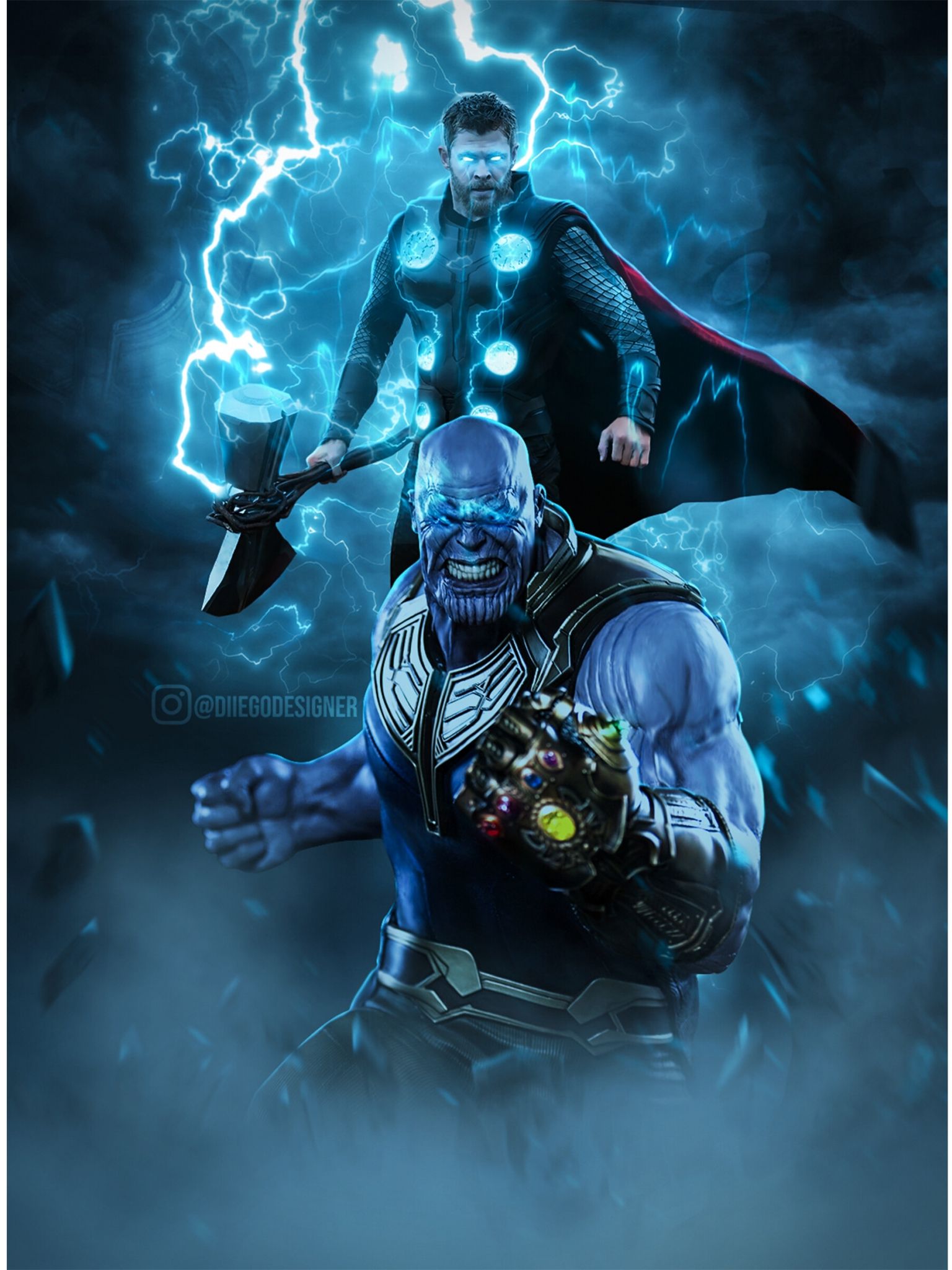 Free download Thor and Thanos Avengers Endgame Artwok