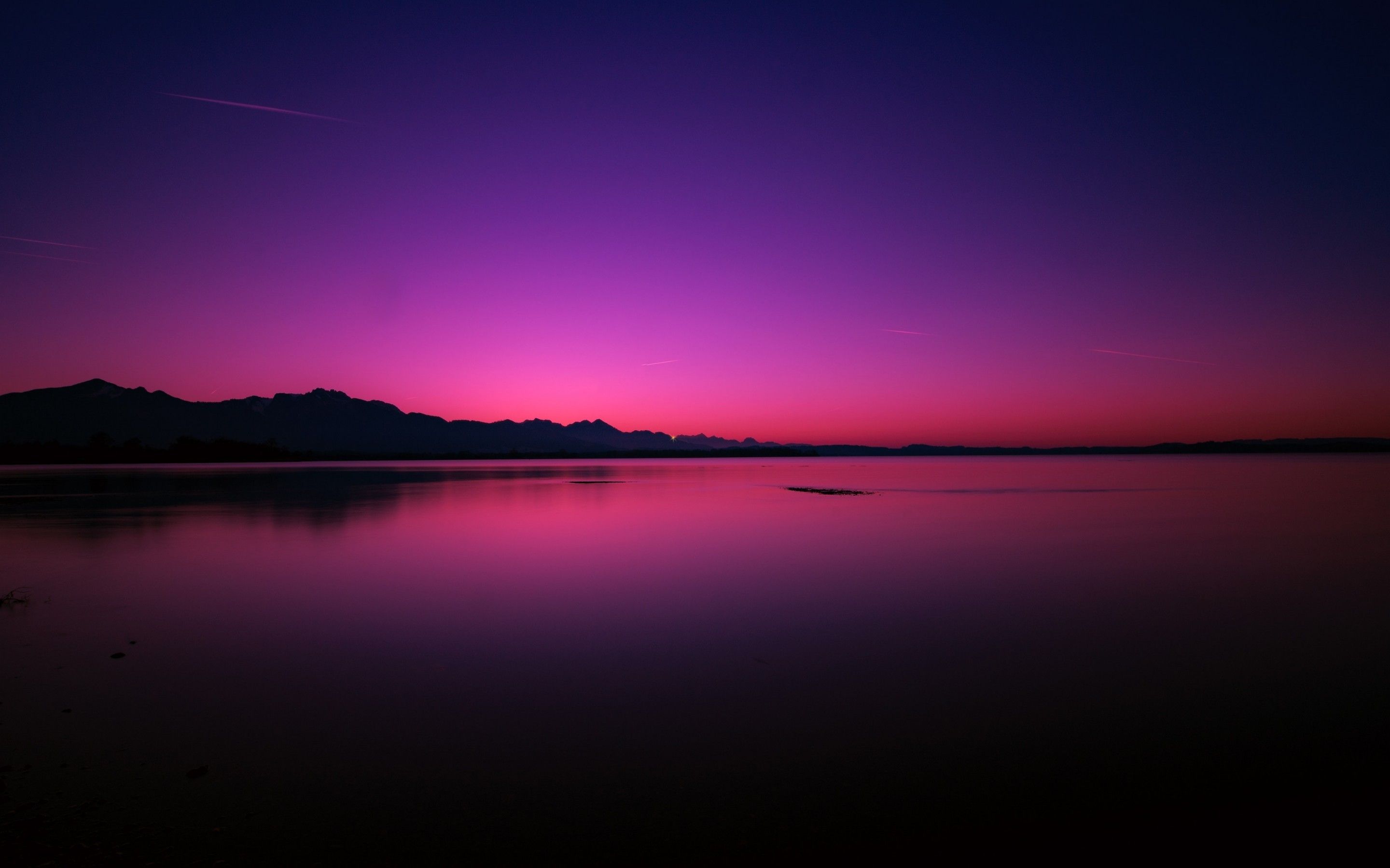 Download 2880x1800 Twilight, Sunset, Horizon, Purple Sky