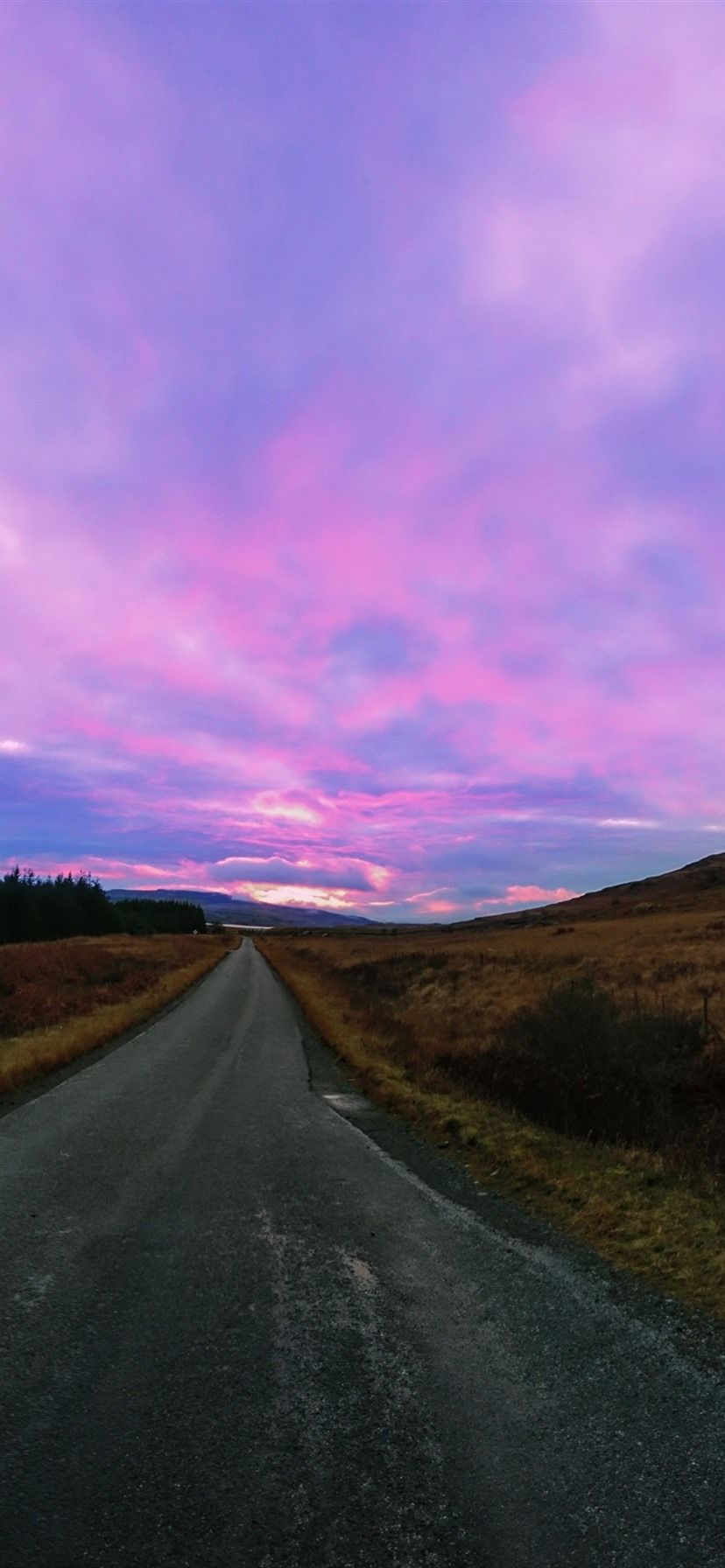 Road, Purple Sky, Clouds, Sunset 1080x1920 IPhone 8 7 6 6S Plus