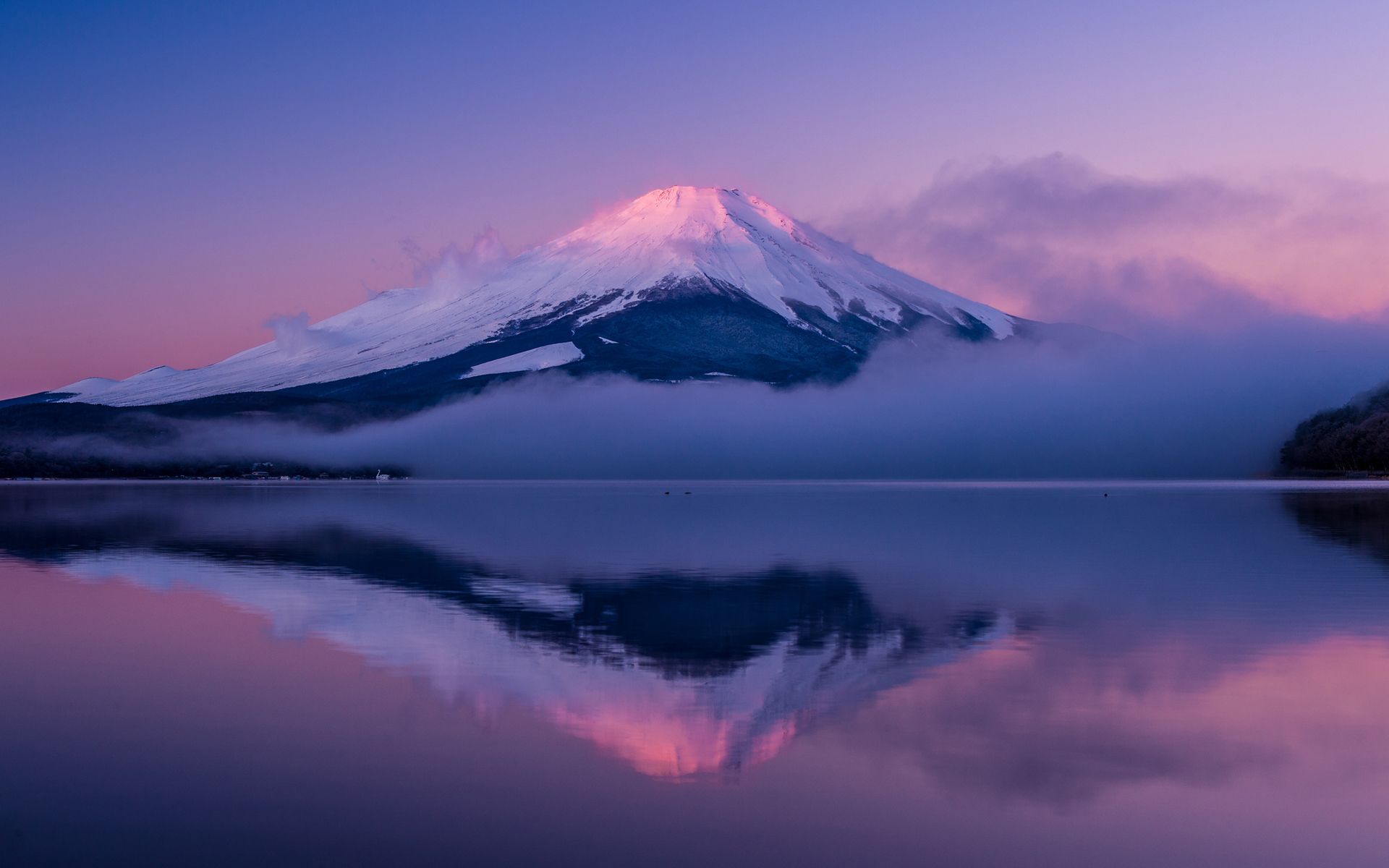 Japan Island Honshu Fuji Purple Sky Wallpaper and Free