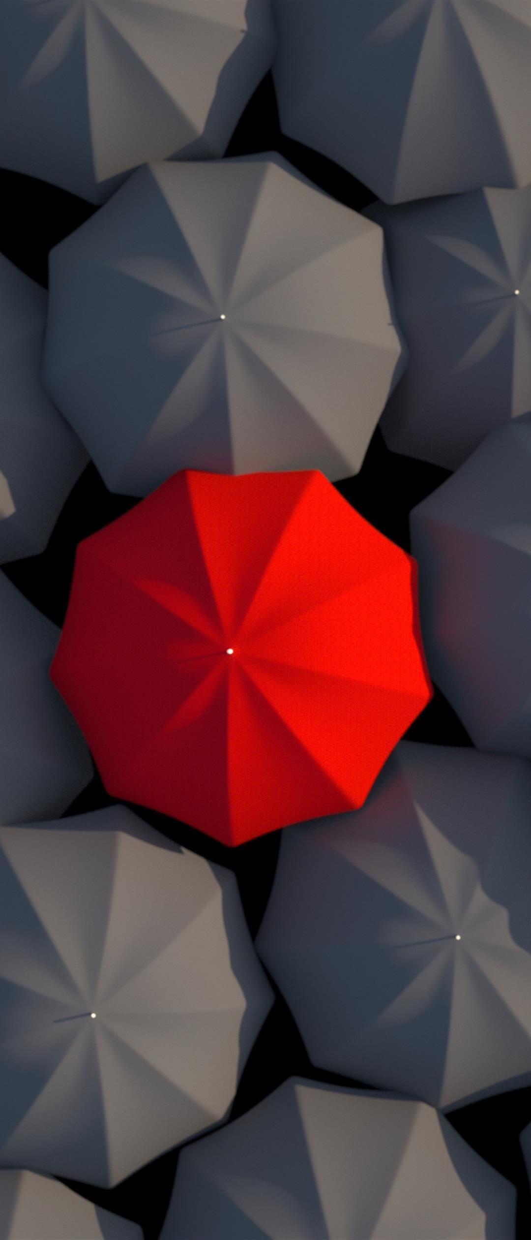 Umbrellas 3D Red Gray xperia z5 Wallpaper Download