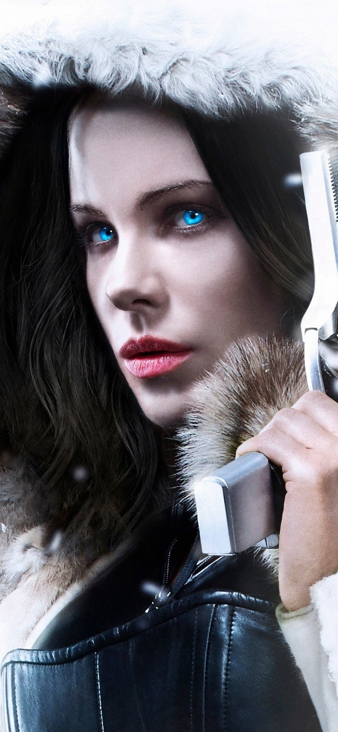 Download 1125x2436 Underworld: Blood Wars, Guns, Blue Eyes, Kate