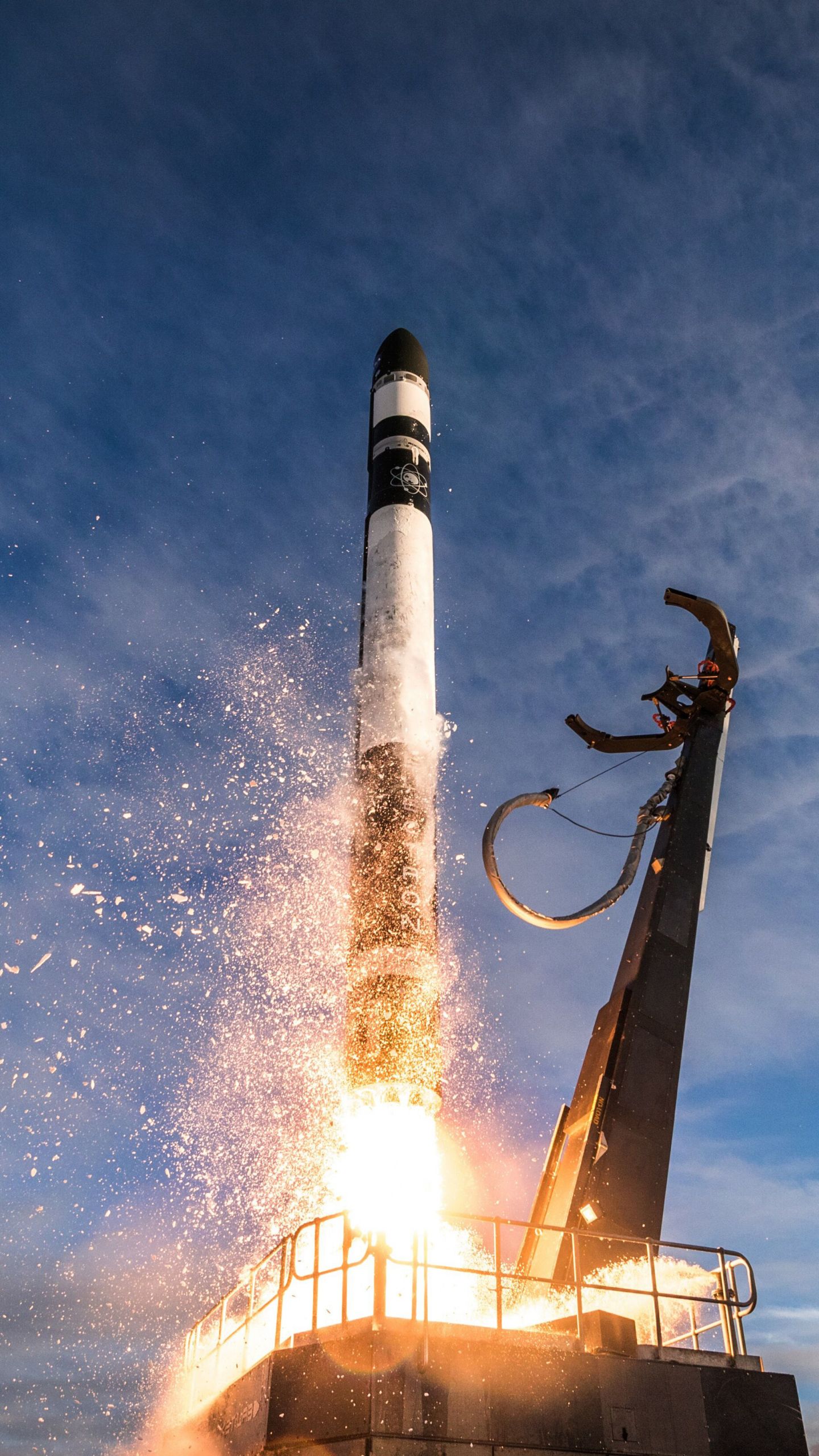 Download 1440x2560 wallpaper rocket launch, smoke, sky, clouds