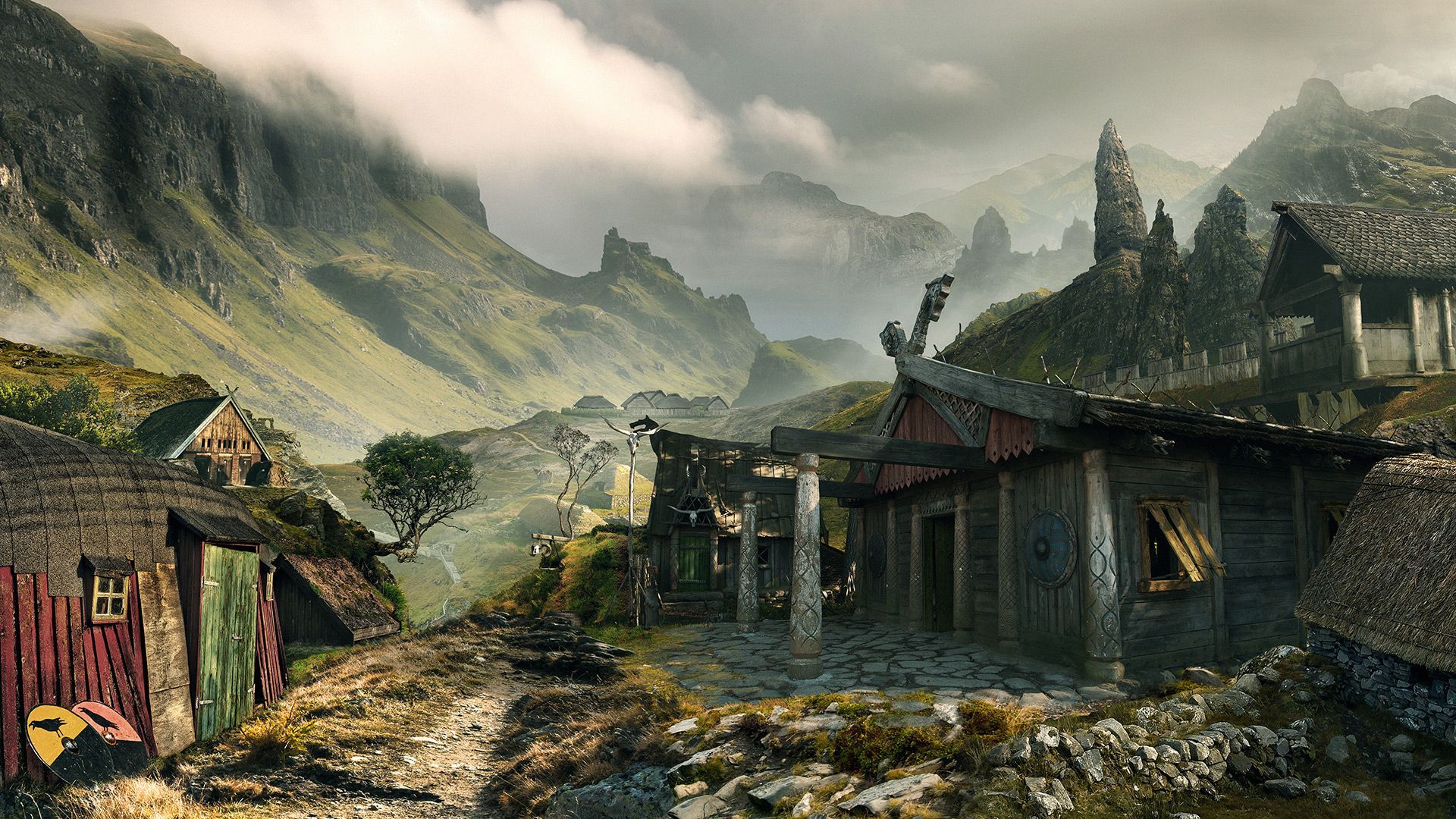 Viking Village Wallpaper. Badass Viking Wallpaper, Viking Grim Reaper Wallpaper and Coolest Viking Wallpaper