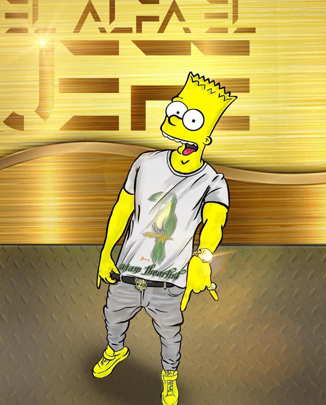 The hd wallpaper picture (Supreme Bart Simpson Gucci Wallpaper