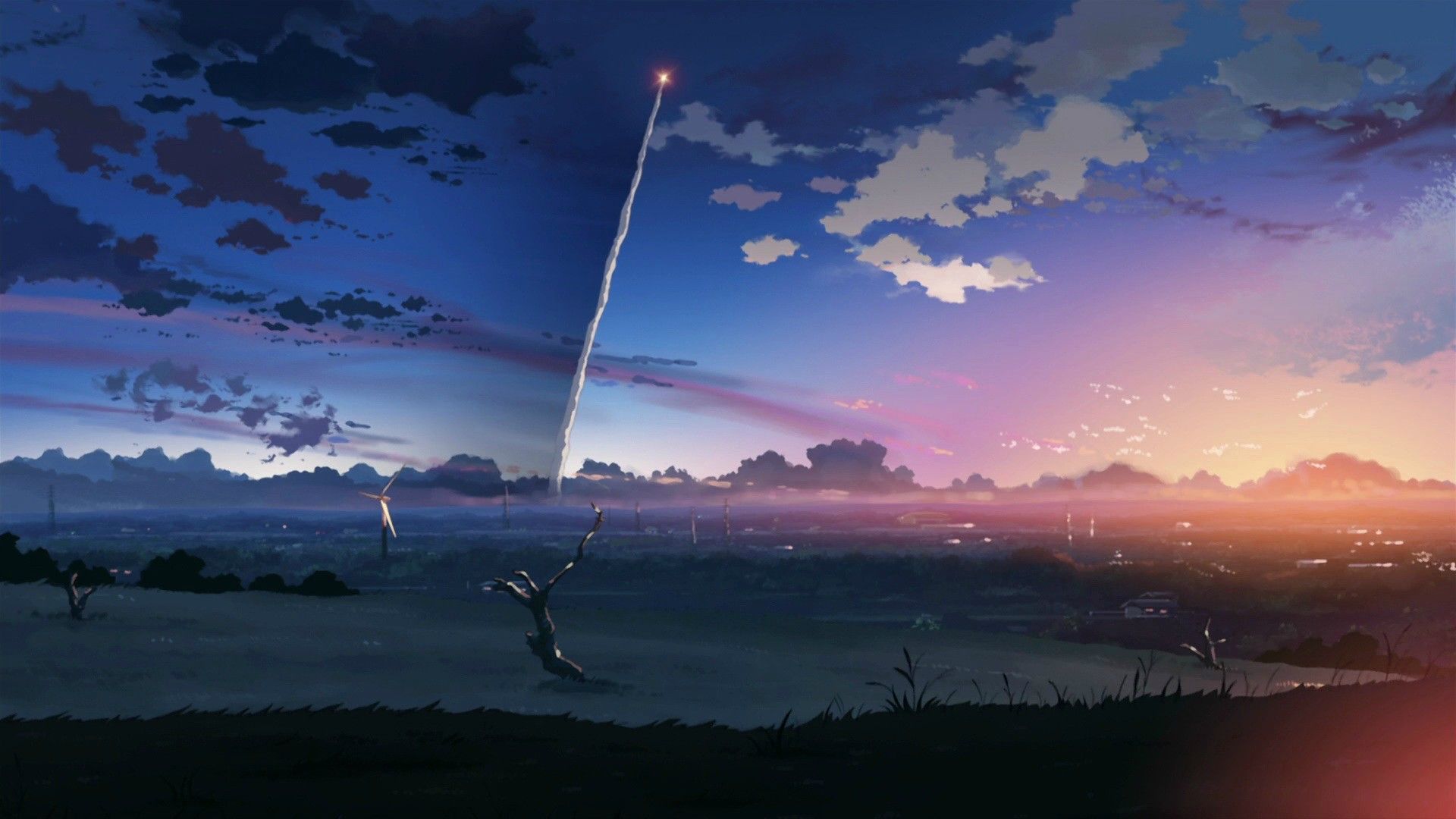 Anime Scenery Rocket Launch HD Wallpaperx1080