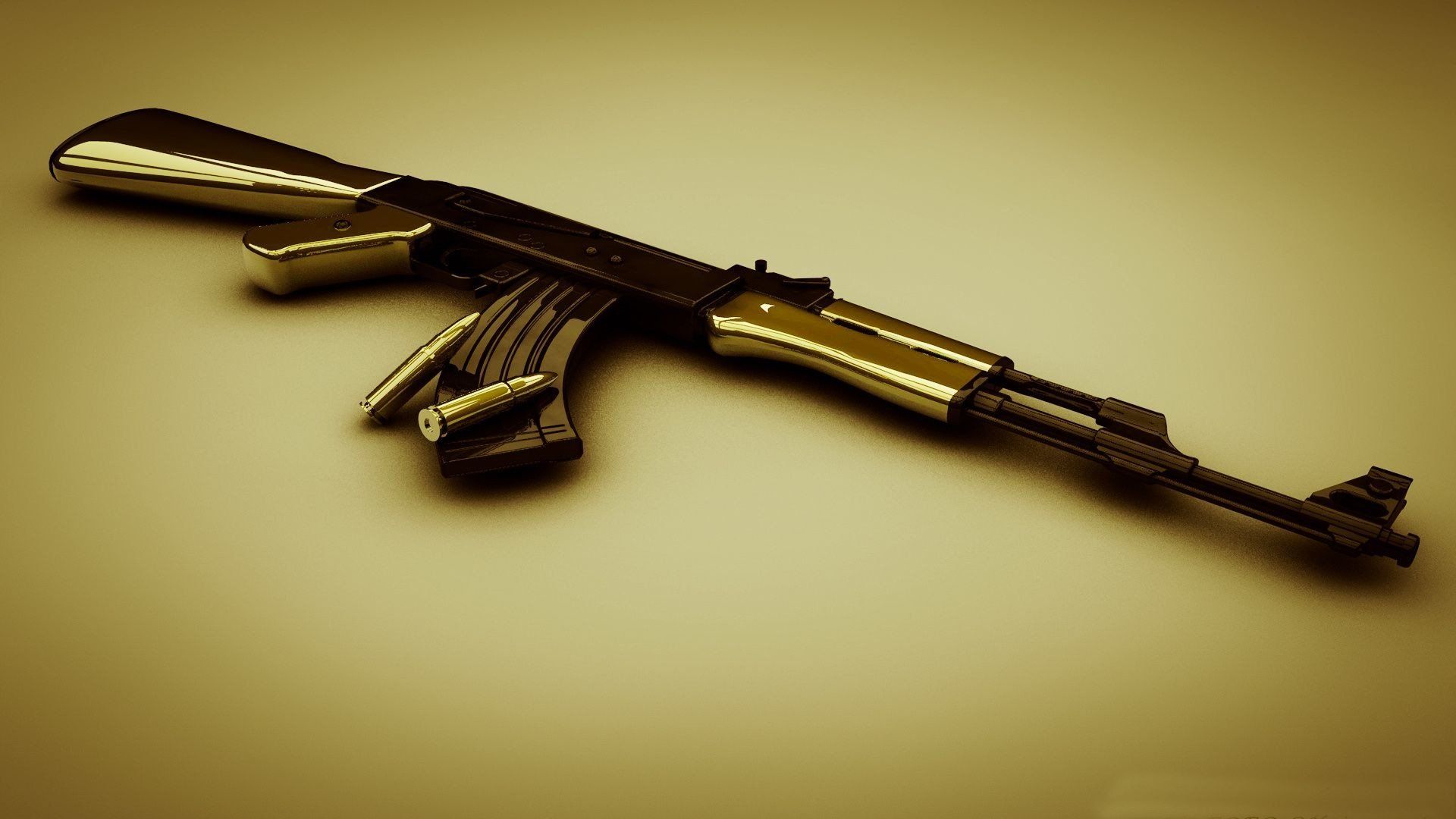 Ak 47 Gold Wallpaper Gun Image