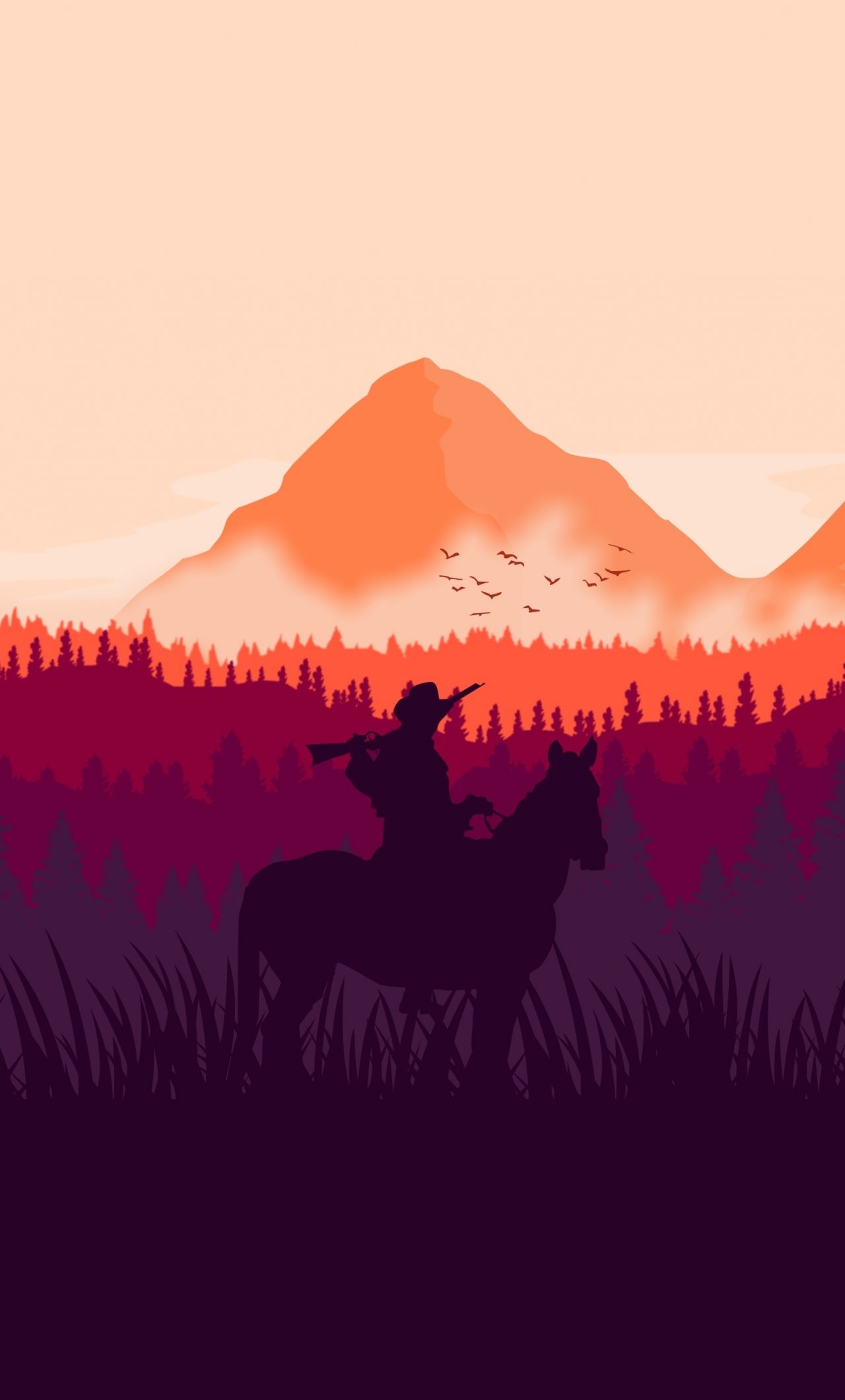 Download 1280x2120 wallpaper red dead redemption 2, horse ride