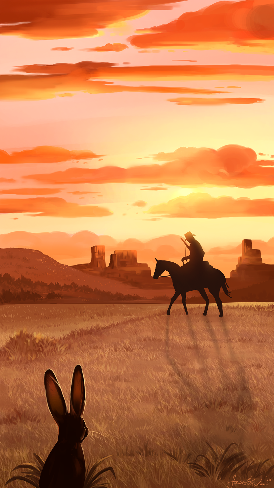 Painted a mobile wallpaper heavily inspired