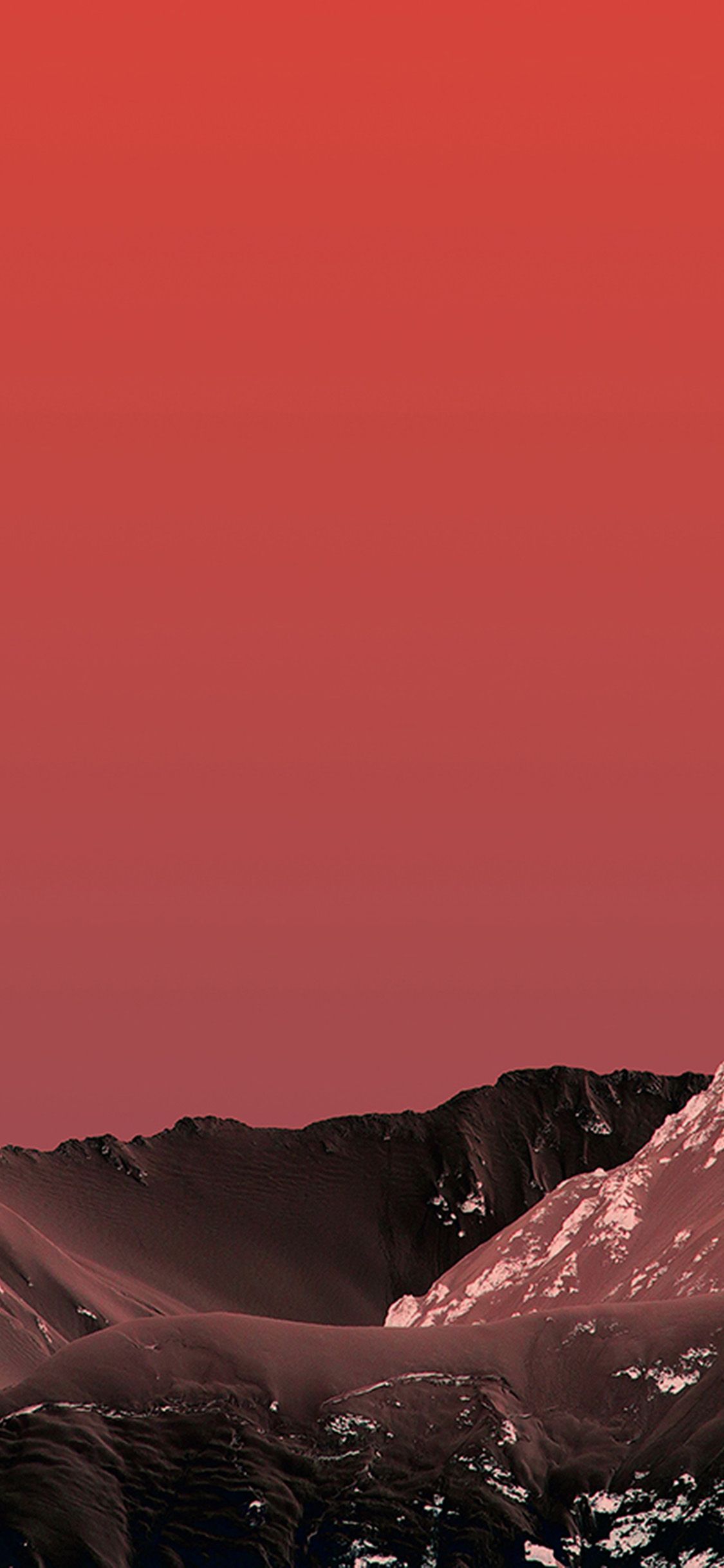 iPhone X wallpaper. simple moutain red