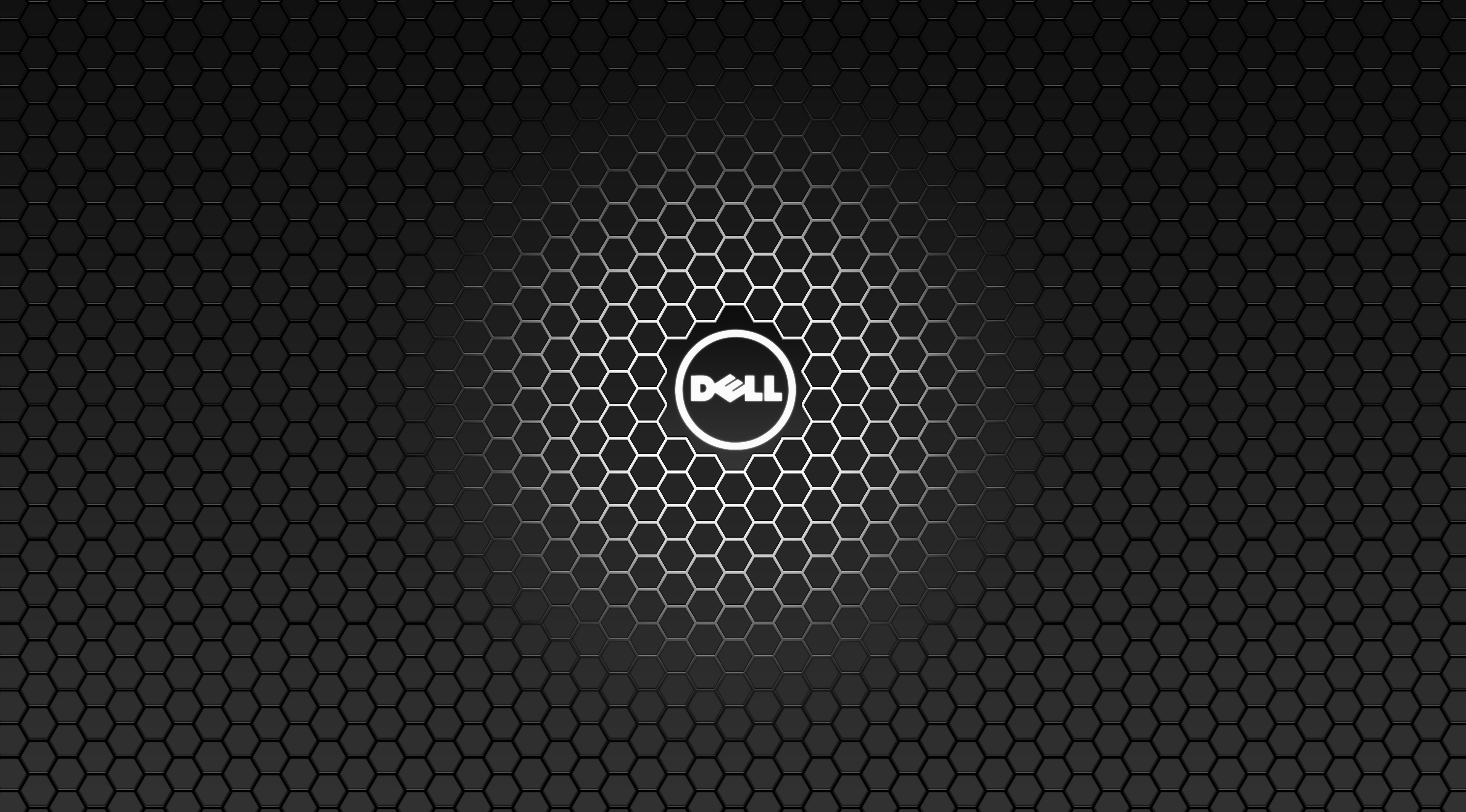 Dell Logo Hexagonal Carbon Fiber Pattern Desktop Wallpaper
