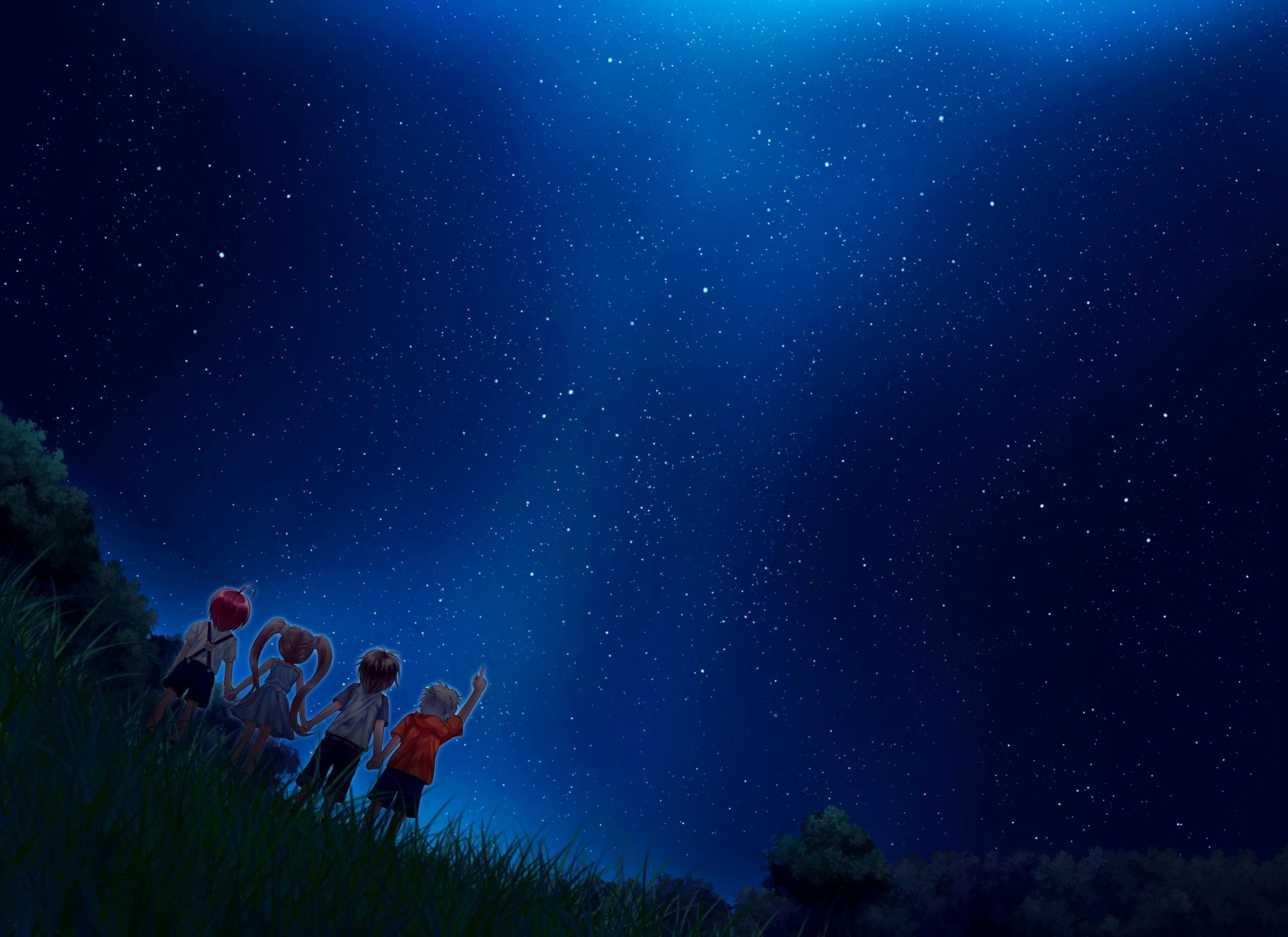 Elegant Anime Night Sky Background Combination