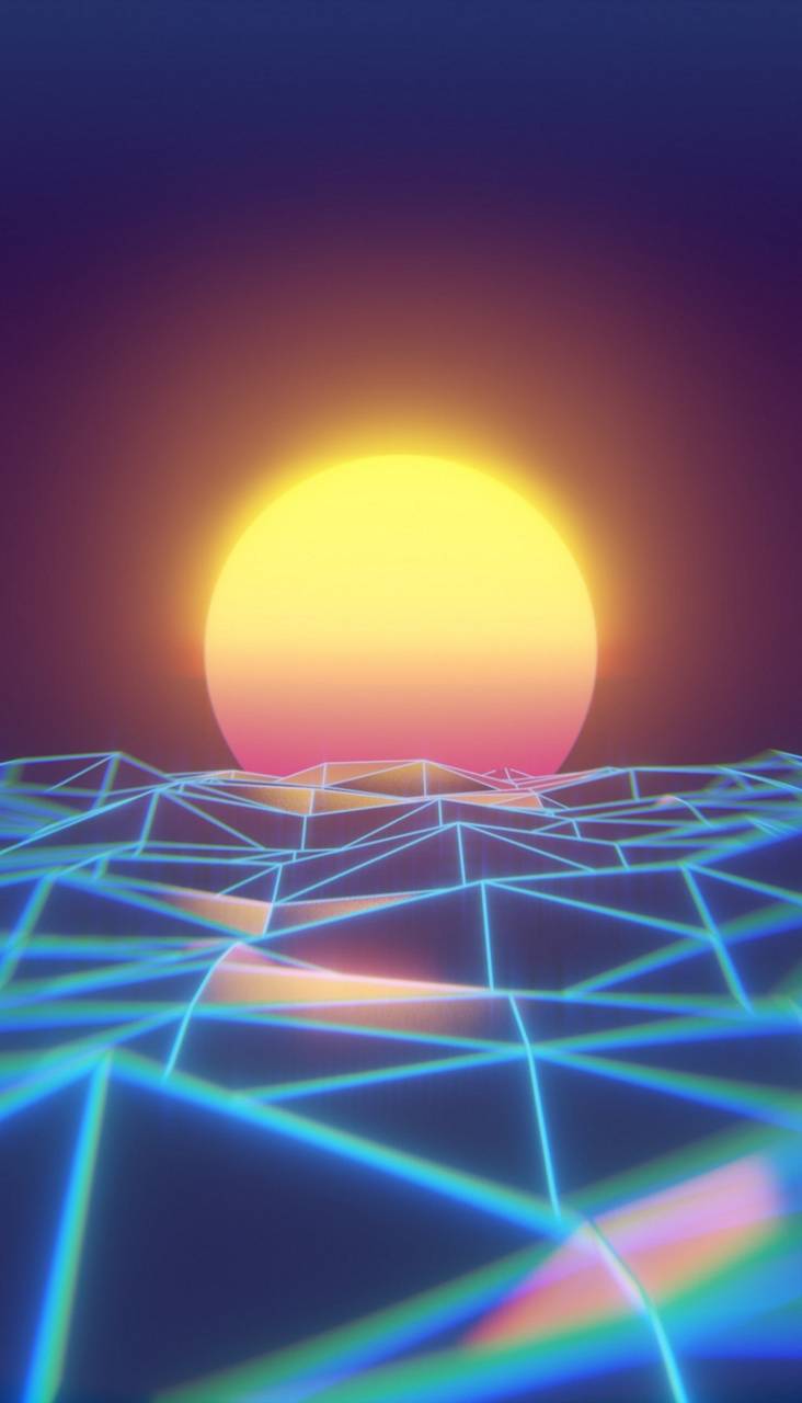 Digital sunset wallpaper