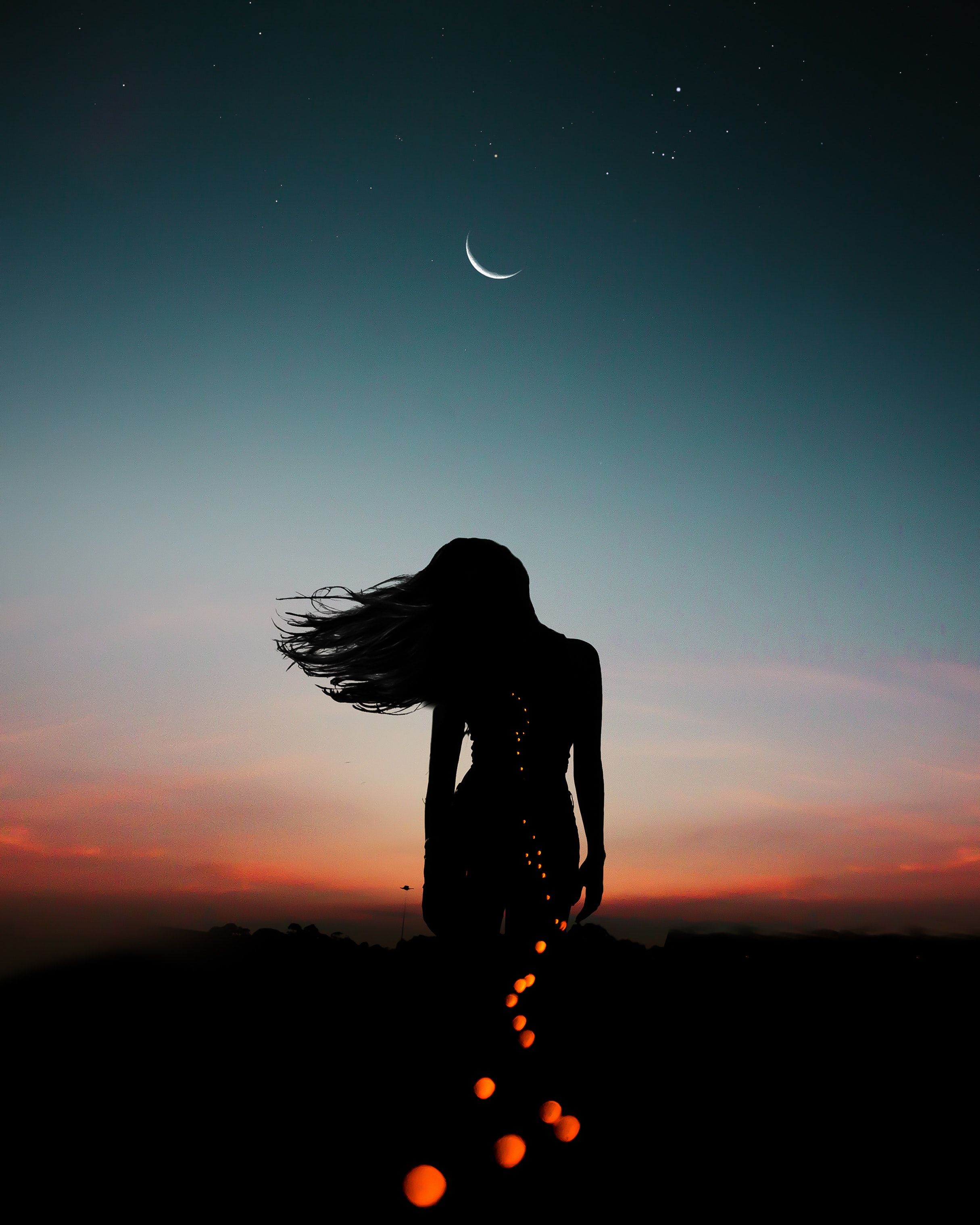 Girl Feeling Lonely At Night Wallpaper For iPhone
