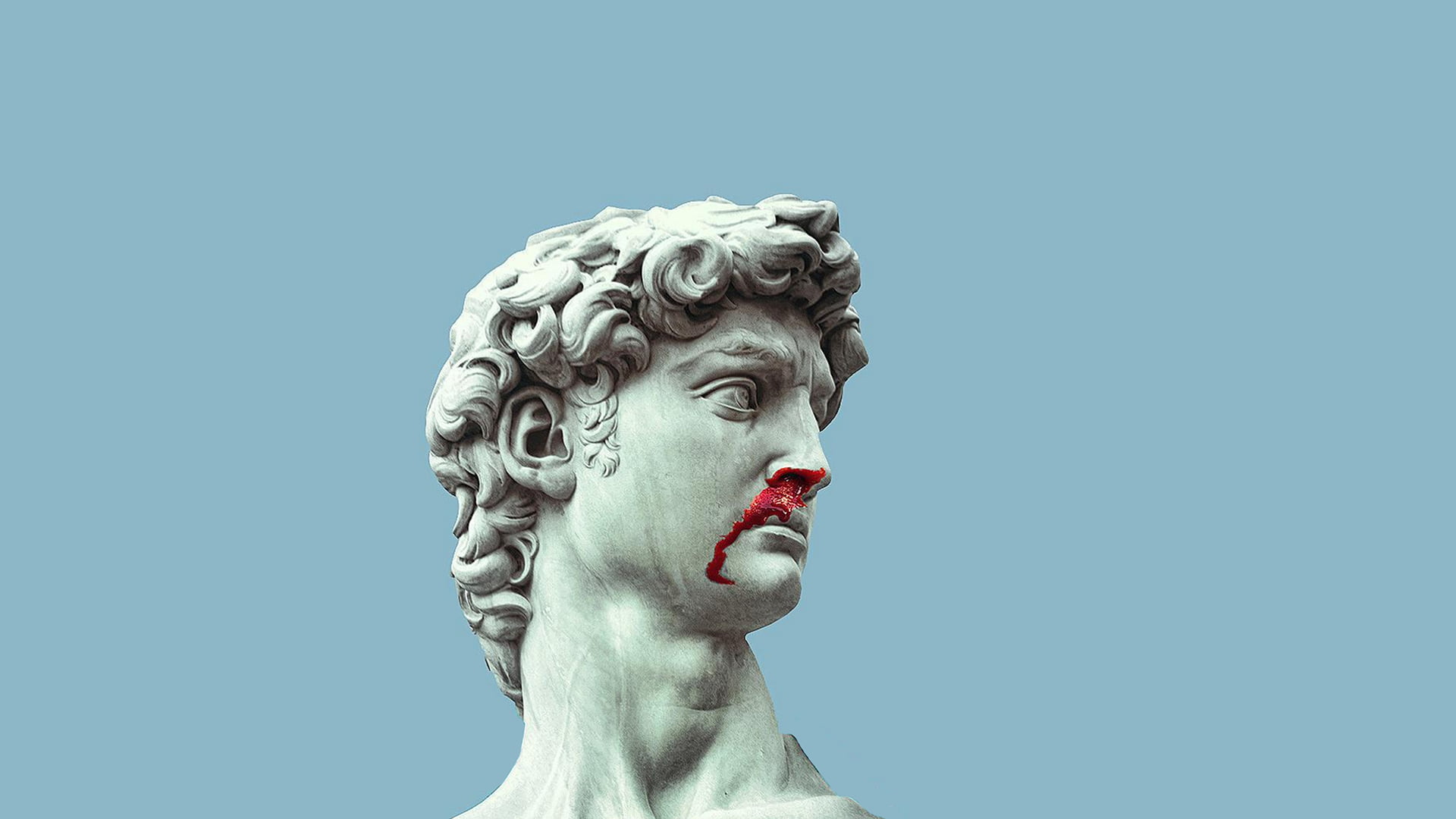 Statue of David, Statue of David, marble, blood HD wallpaper