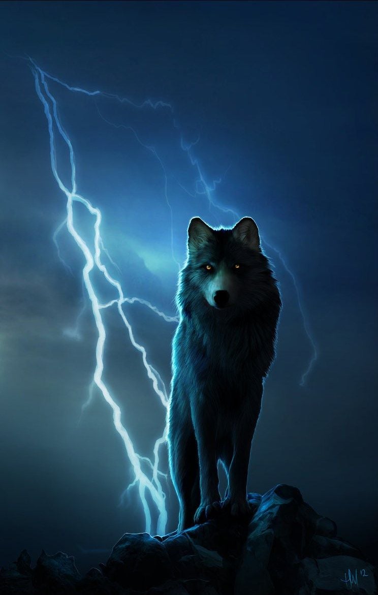 lightning wolf Art