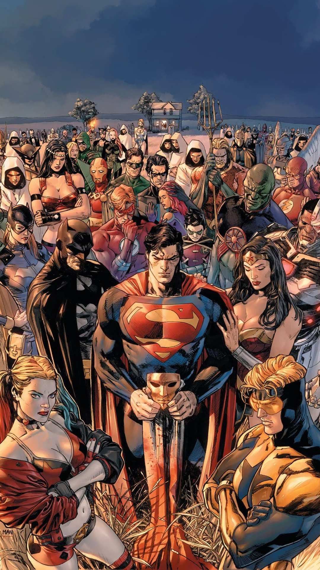 DC World Superheroes Together iPhone Wallpaper. Dc