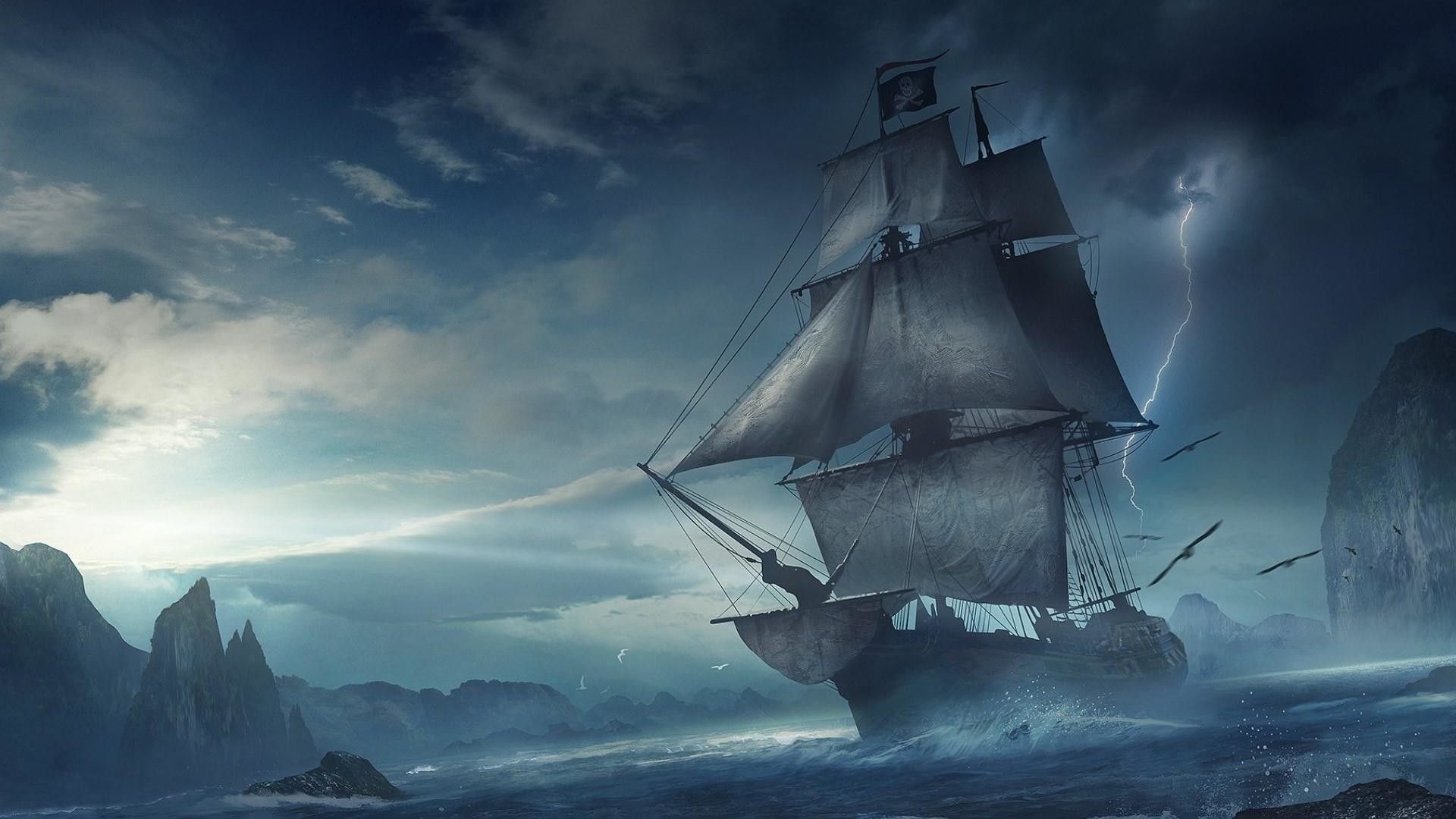 pirate shipwreck wallpaper