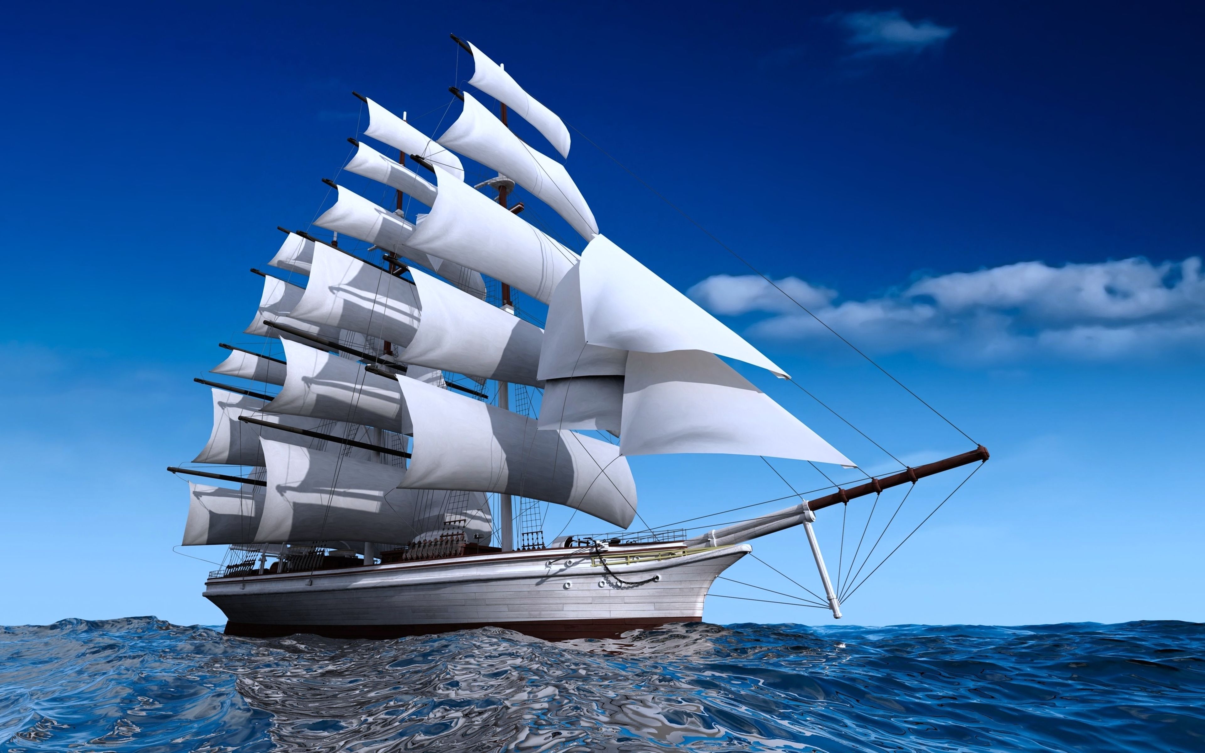 Sailing Ship 4k Ultra HD Wallpaper. Background Imagex2400