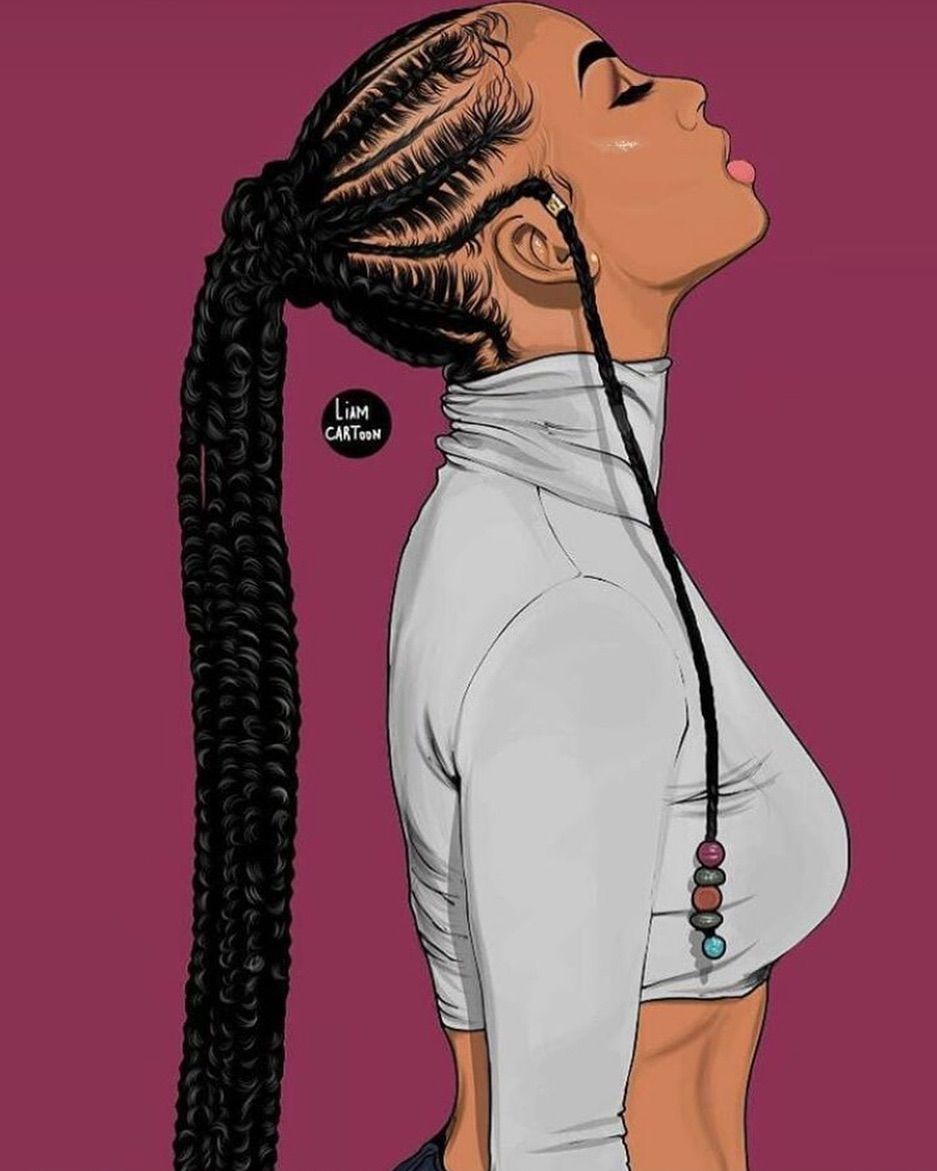 ✨. .. .. .. .. .. #BoxBraids #cornrows #trenzasafricanas #braidspty #teamnatural #nat. Black girl art, Black girl magic art, Natural hair art