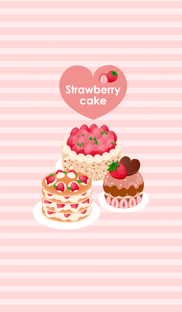 Strawberry cake. Kawaii wallpaper, Baking wallpaper, Cute cartoon wallpaper