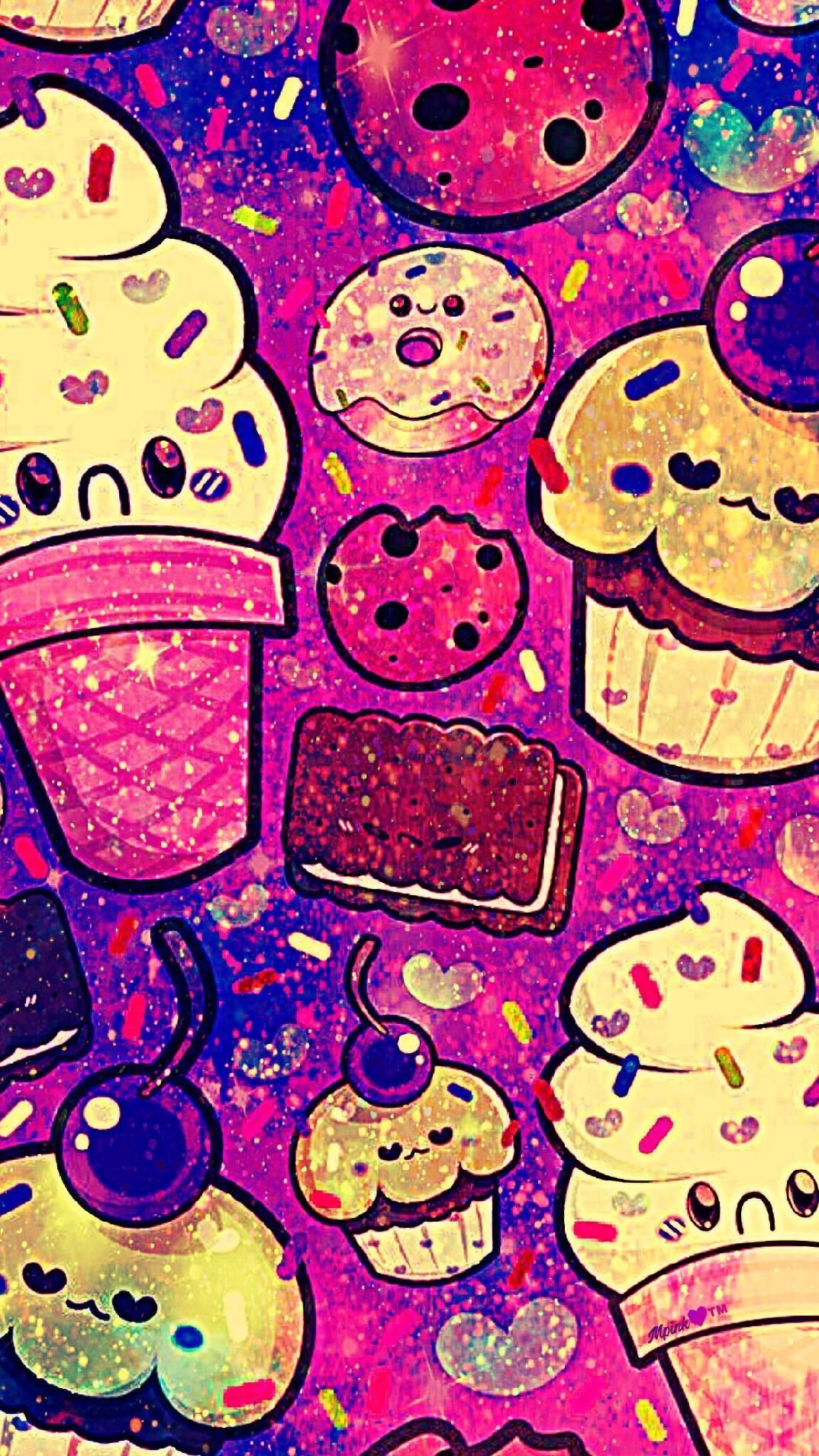 Kawaii Dessert Galaxy Wallpaper #androidwallpaper #iphonewallpaper