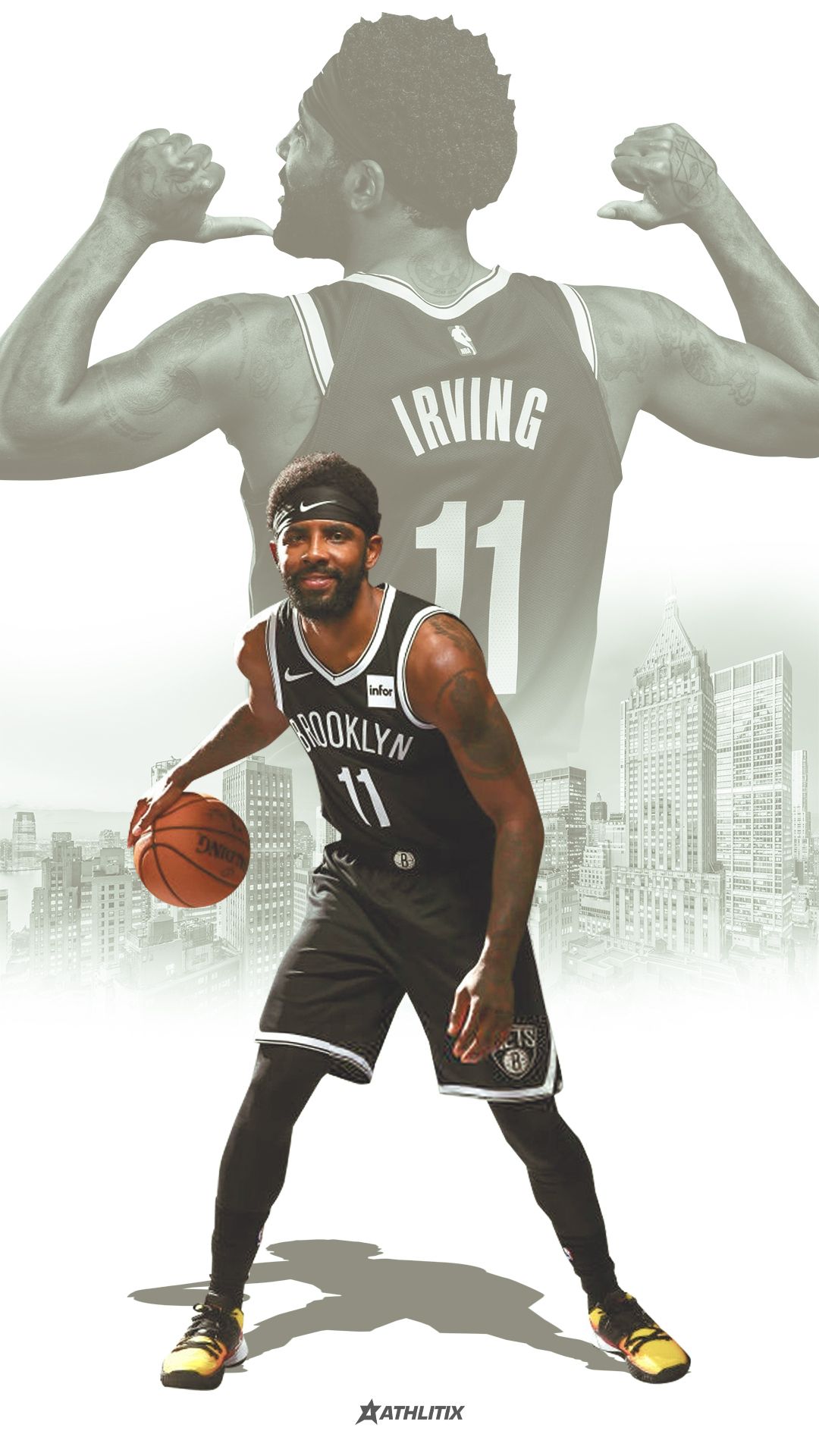 Kyrie Irving Brooklyn Nets phone wallpaper design. in 2020
