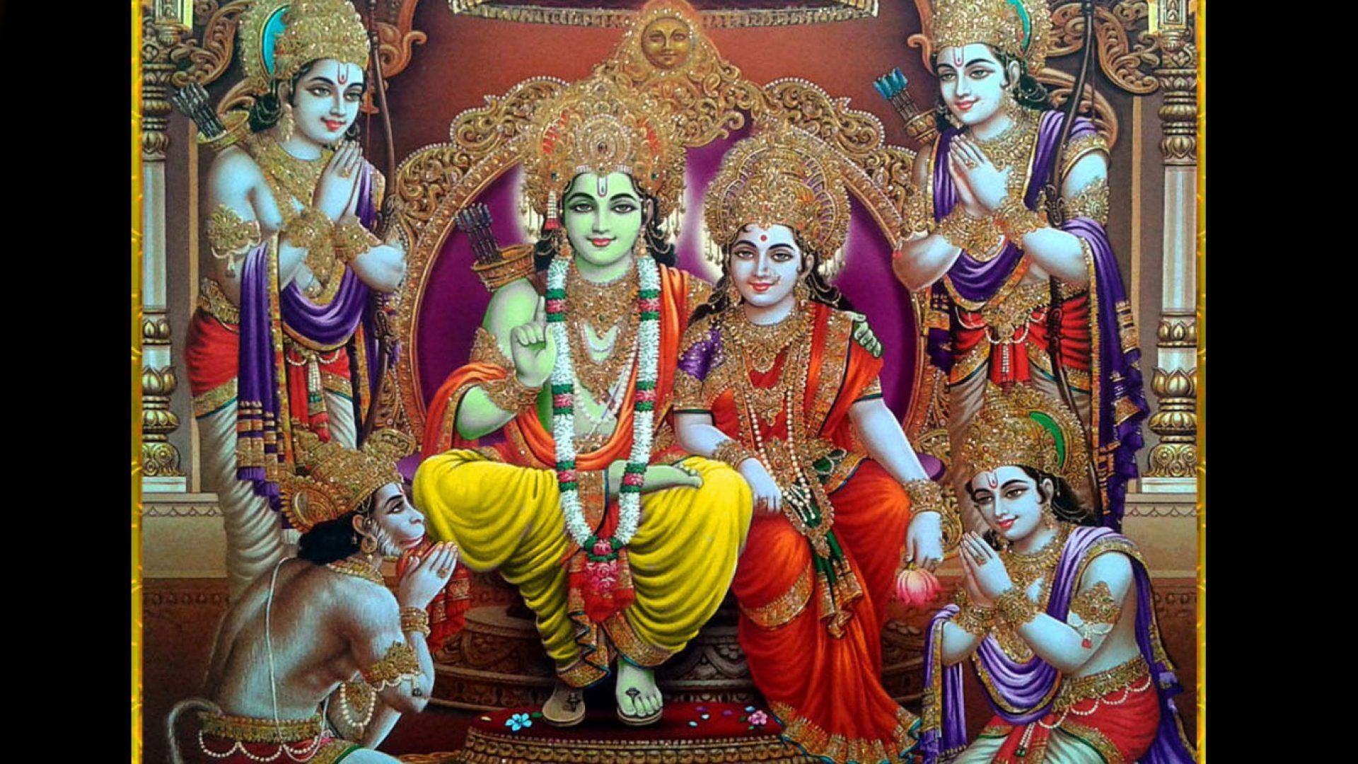 Ram Darbar - (Poster with Glitter) | Lord rama images, Rama image, Lord  hanuman wallpapers