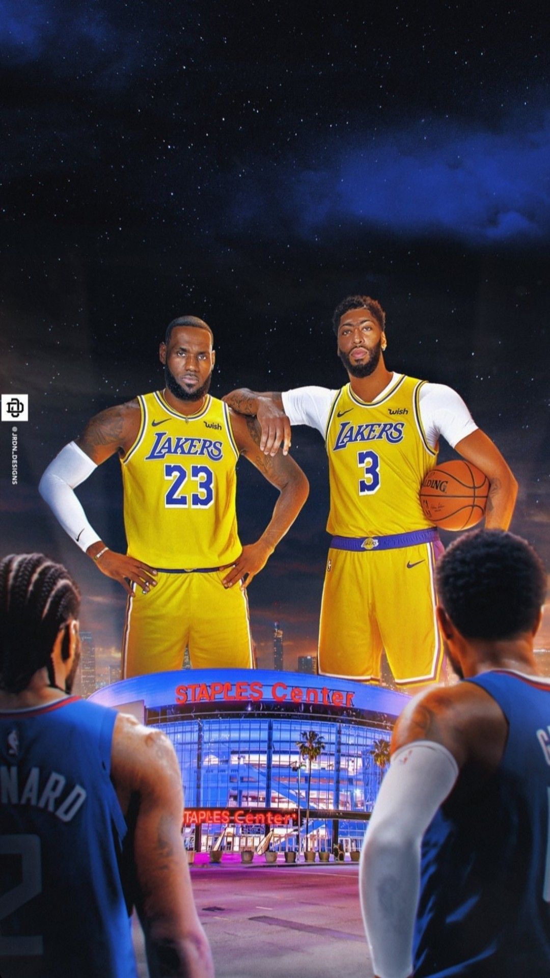 Lebron James and Anthony Davis wallpaper Lakers vs. Clippers
