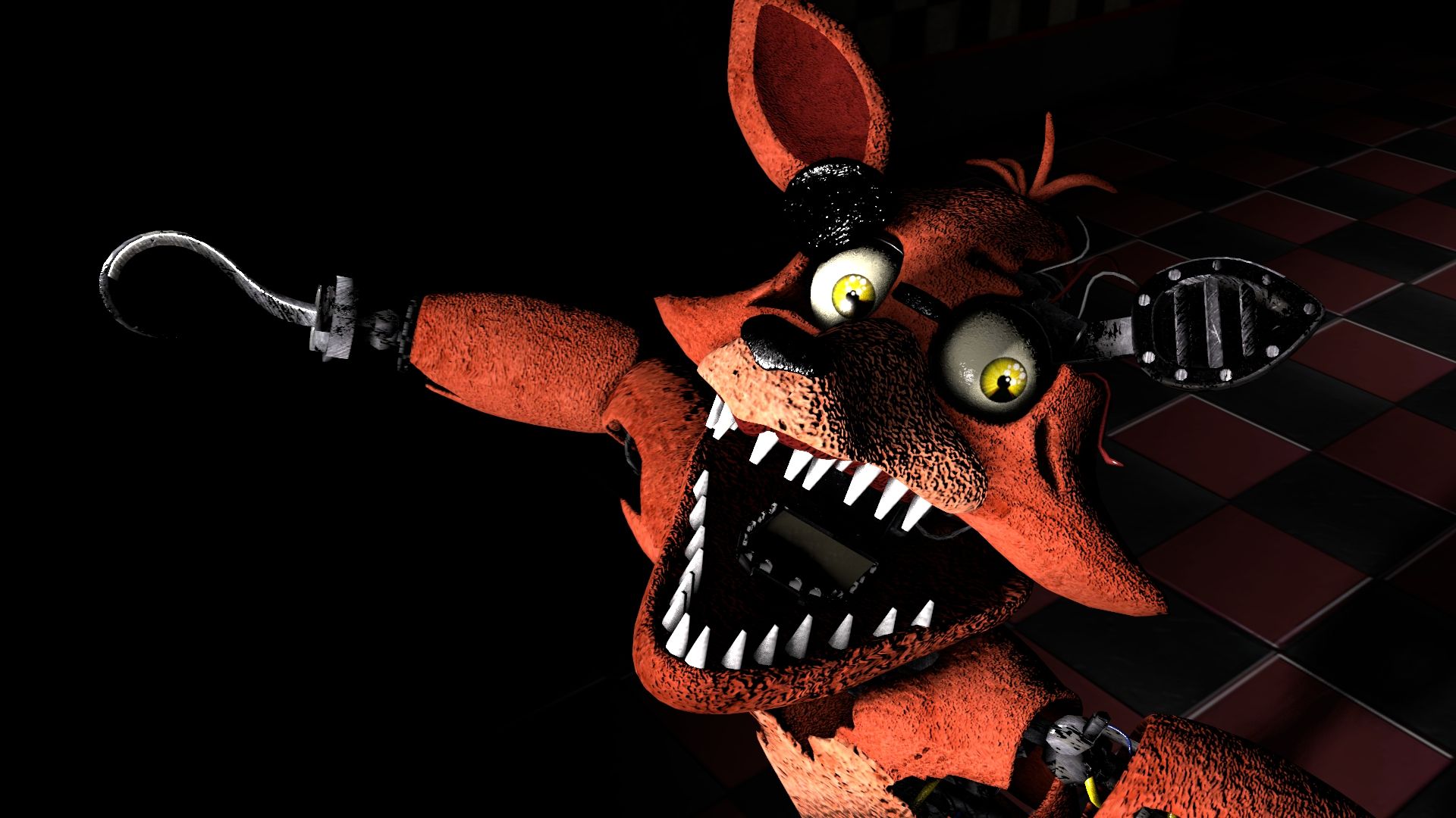 Withered Foxy and Nightmare Foxy SFM reference image : fivenightsatfreddys.