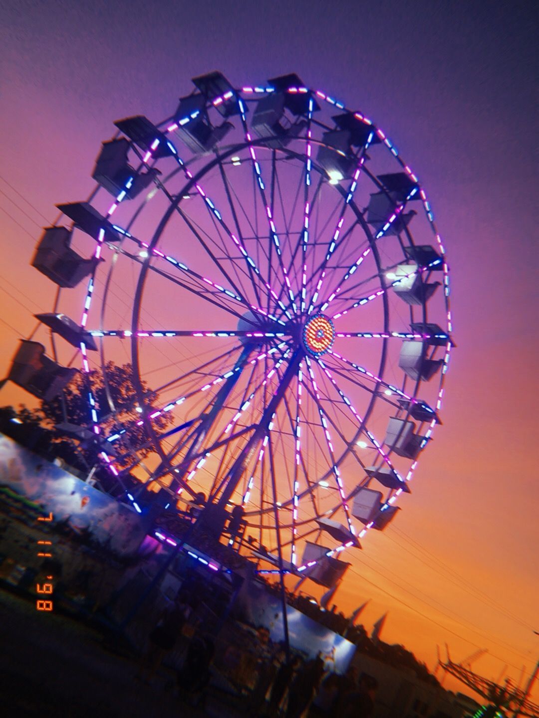 ferris wheel sunset aesthetic fair ride mesmerizing. Fair rides