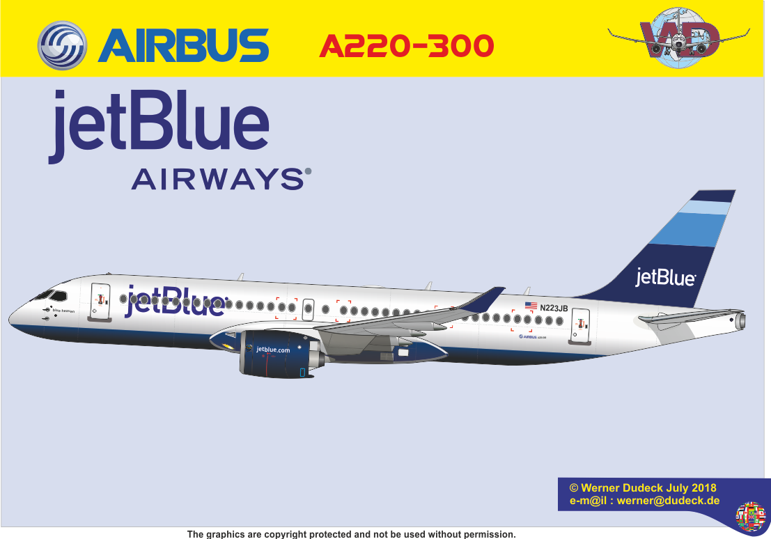 NEW Airbus A220 300 For JetBlue. Commercial Aircraft, Aircraft