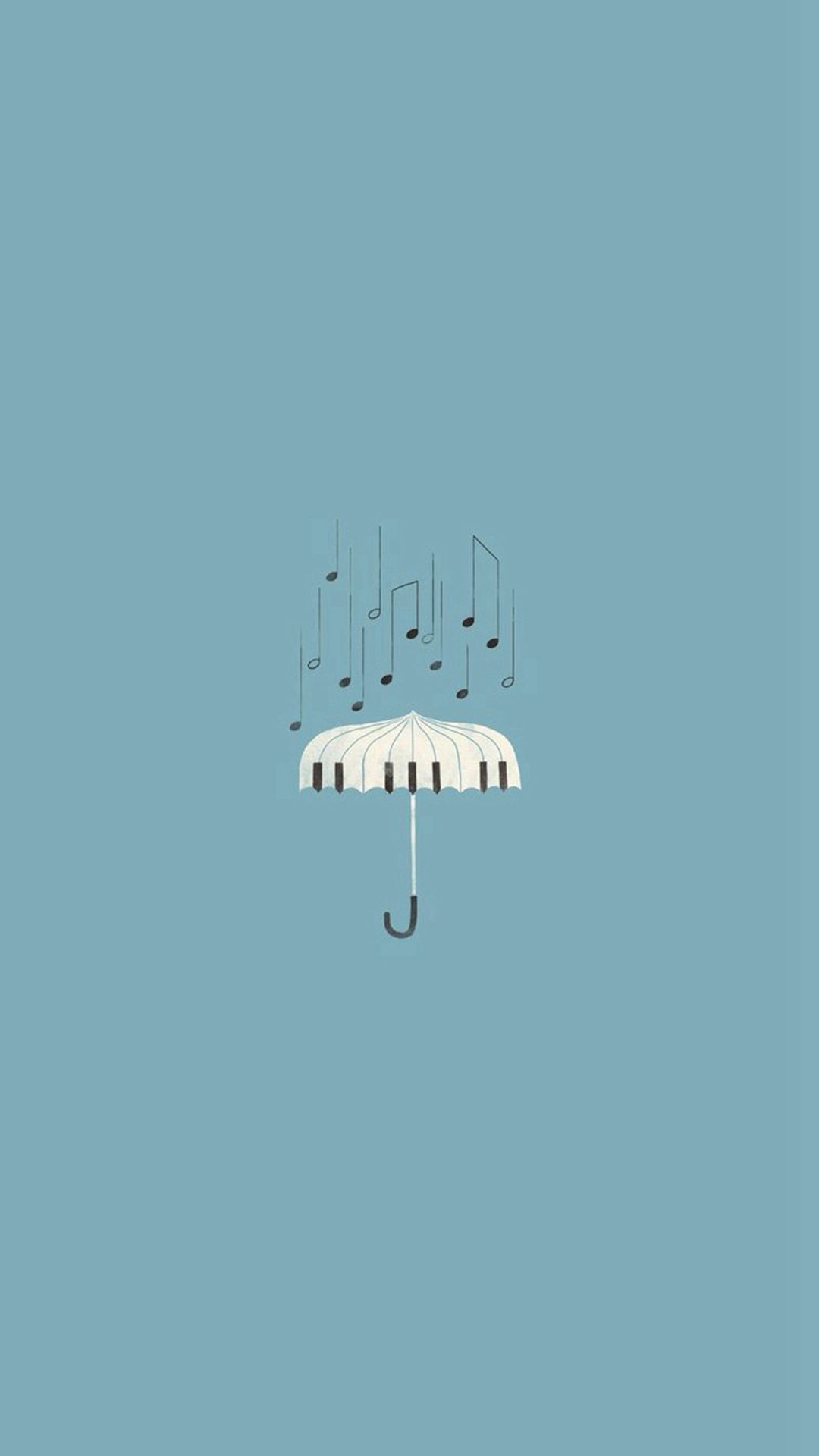 Piano Umbrella Illustration iPhone 8 Wallpaper Free Download