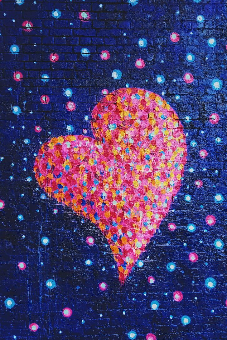 HD wallpaper: Colorful, Love heart, Graffiti, Neon