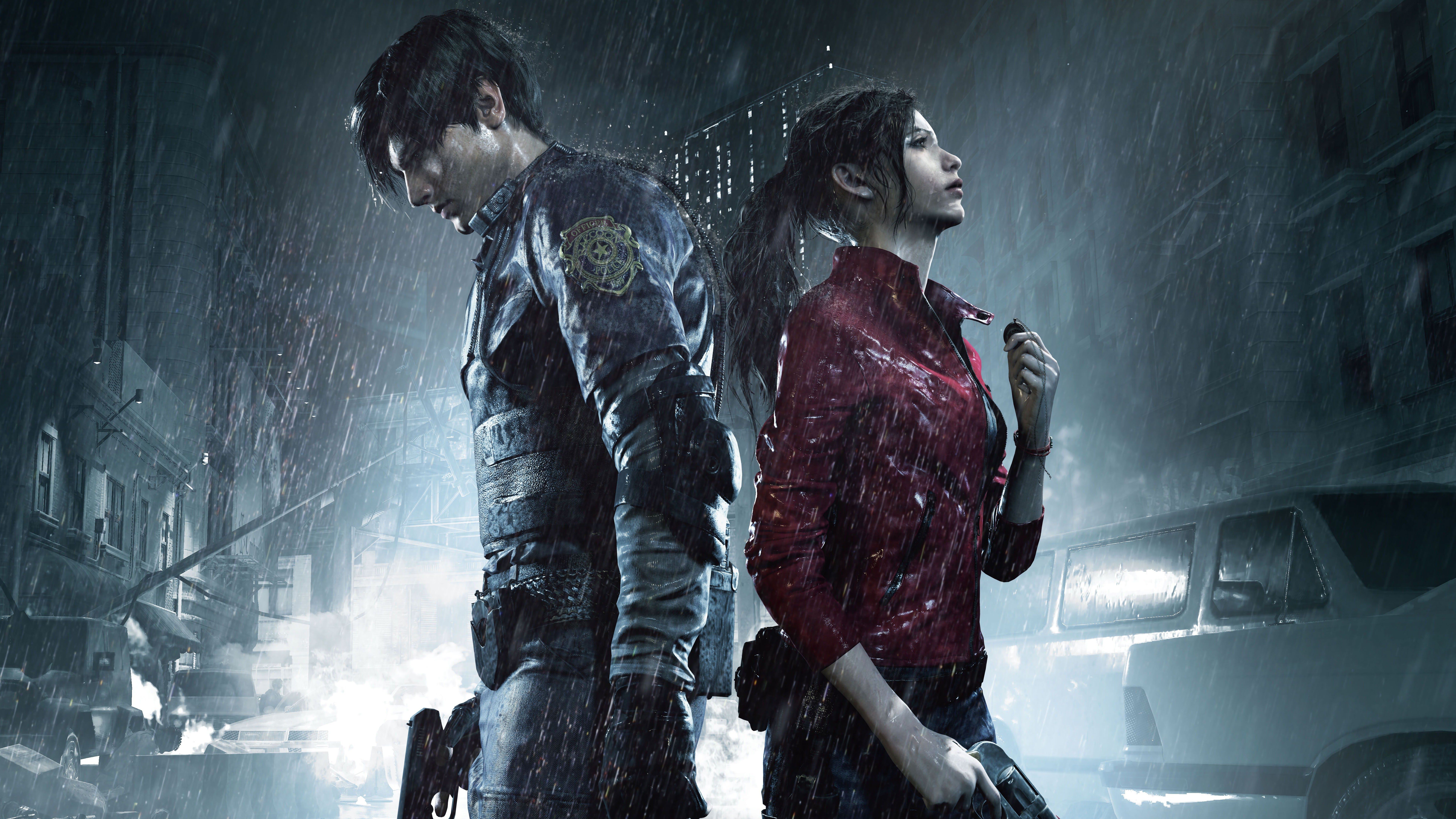 Resident Evil 2 Leon S. Kennedy Claire Redfield 8K 7680x4320