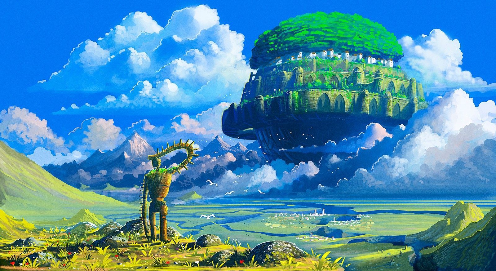 Studio Ghibli, Castle In The Sky, Robot, Anime, Floating Island HD