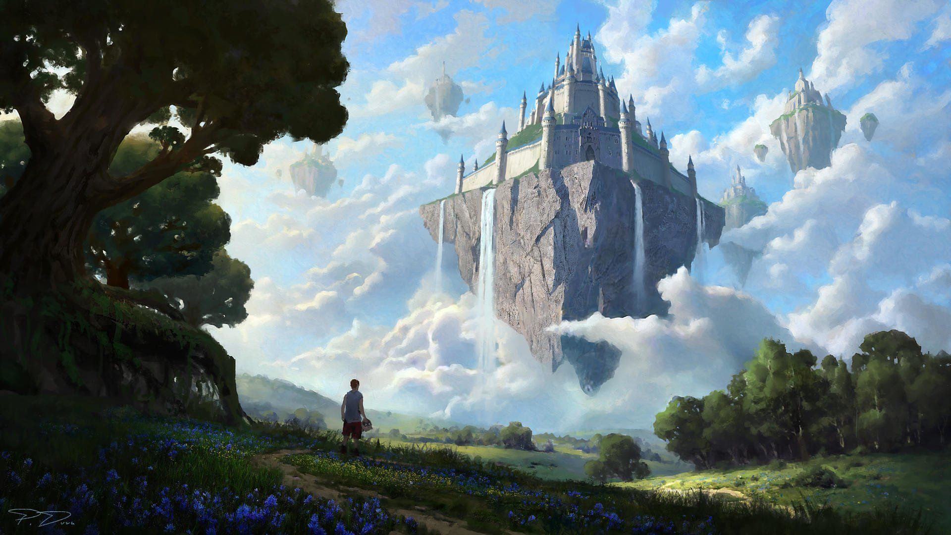 Castle in the sky HD Wallpaper