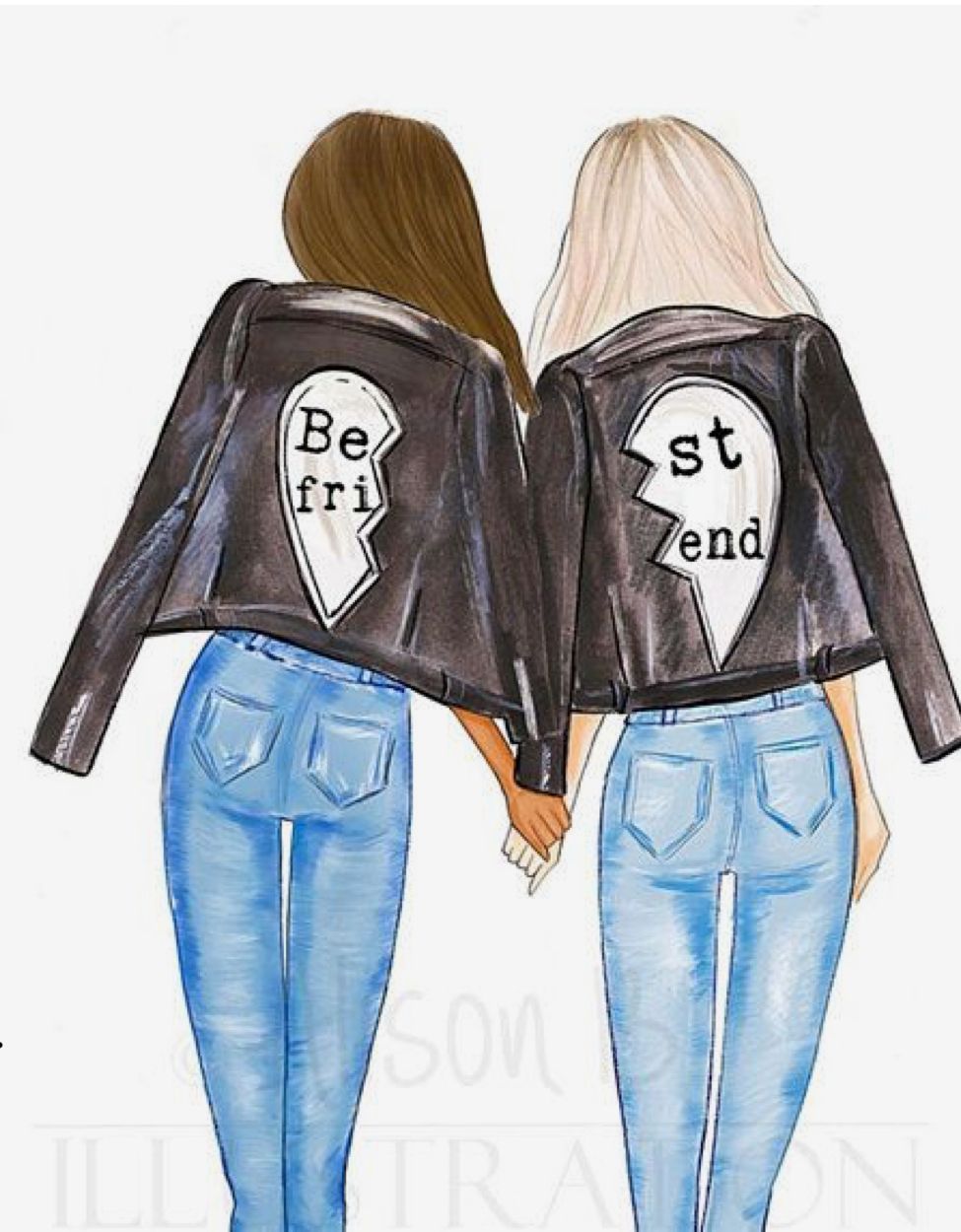 art. Fashion illustration print, Best friend