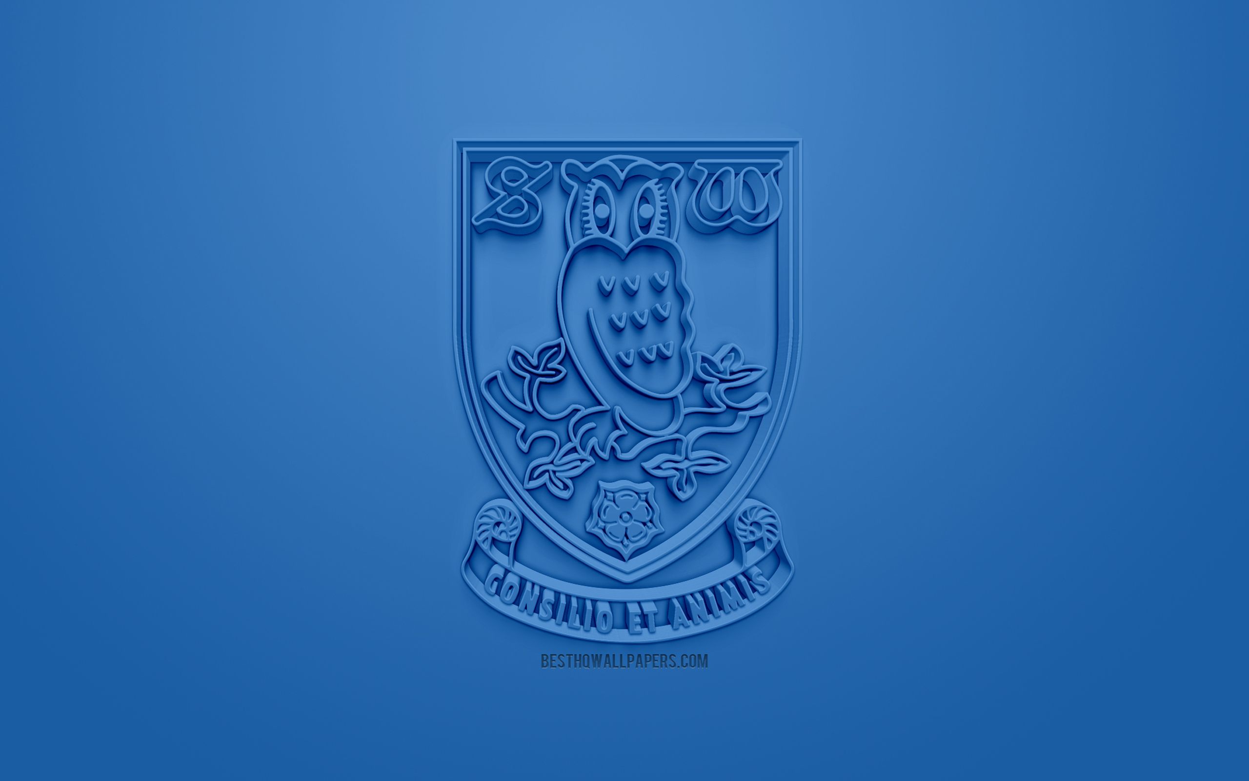 Download wallpaper Sheffield Wednesday FC, creative 3D logo, blue