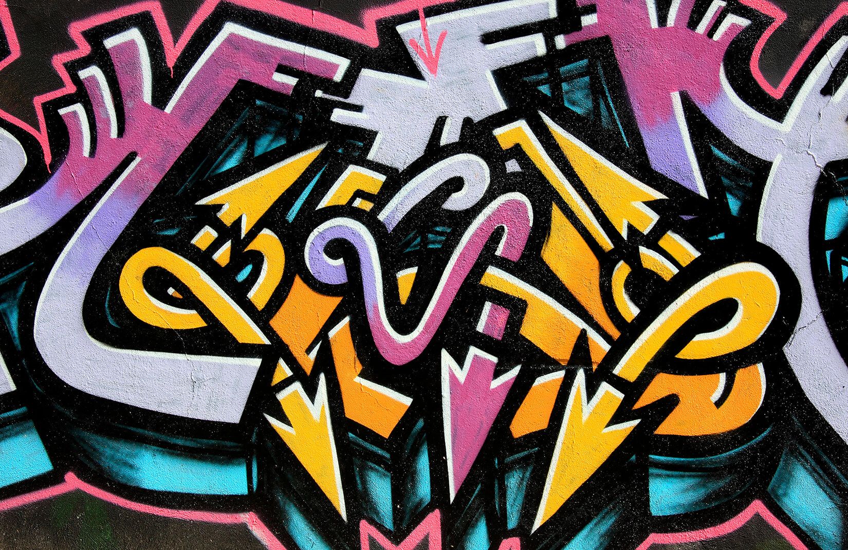 Twisted Arrows Graffiti Wallpaper Mural