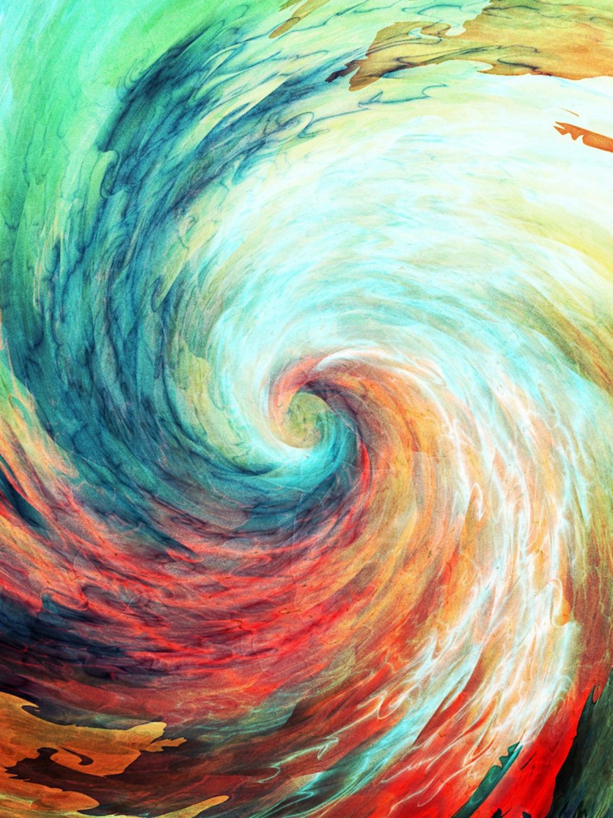 Colorful Spiral Watercolor Android Wallpaper free download